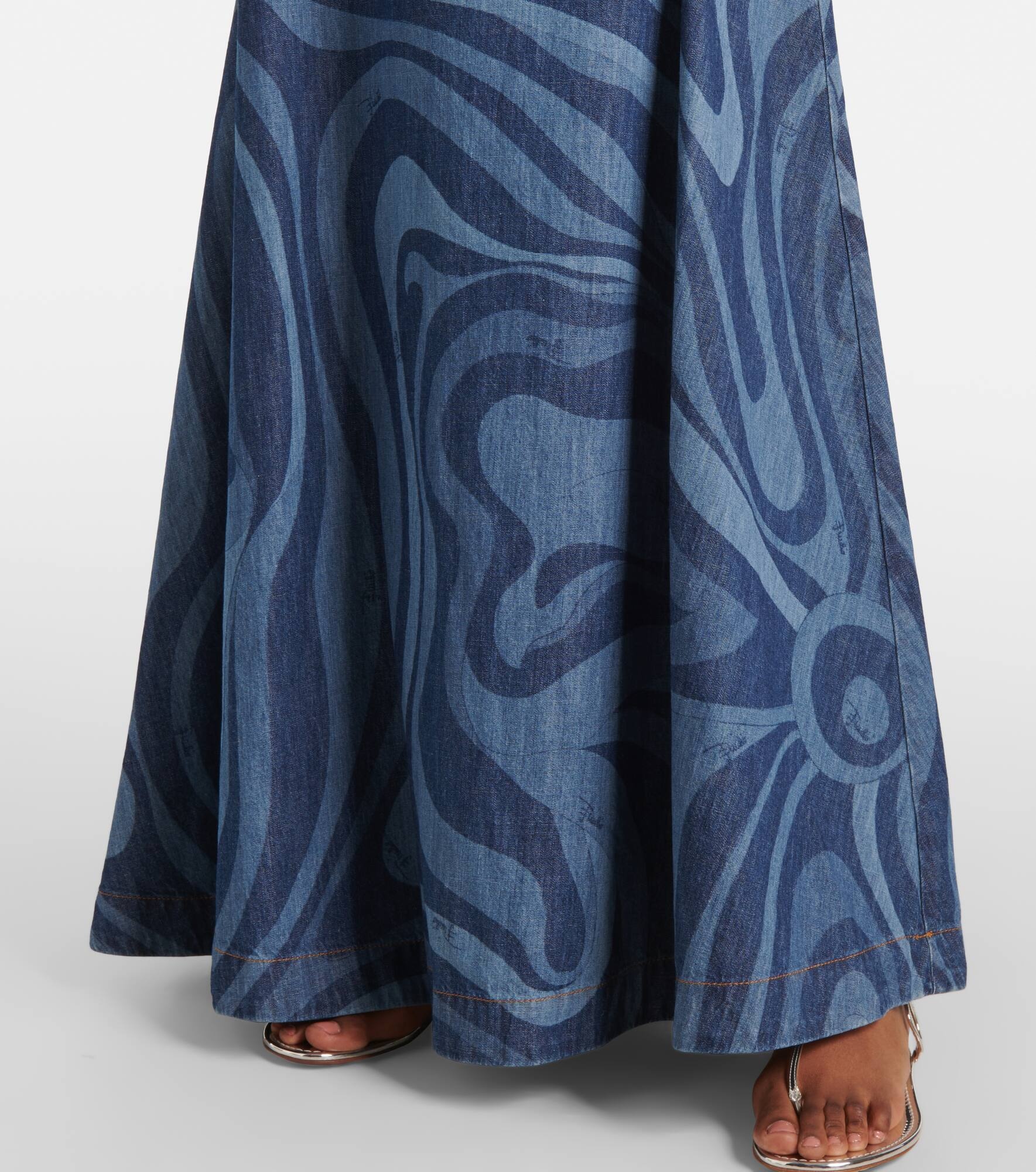 Marmo high-rise denim maxi skirt - 5