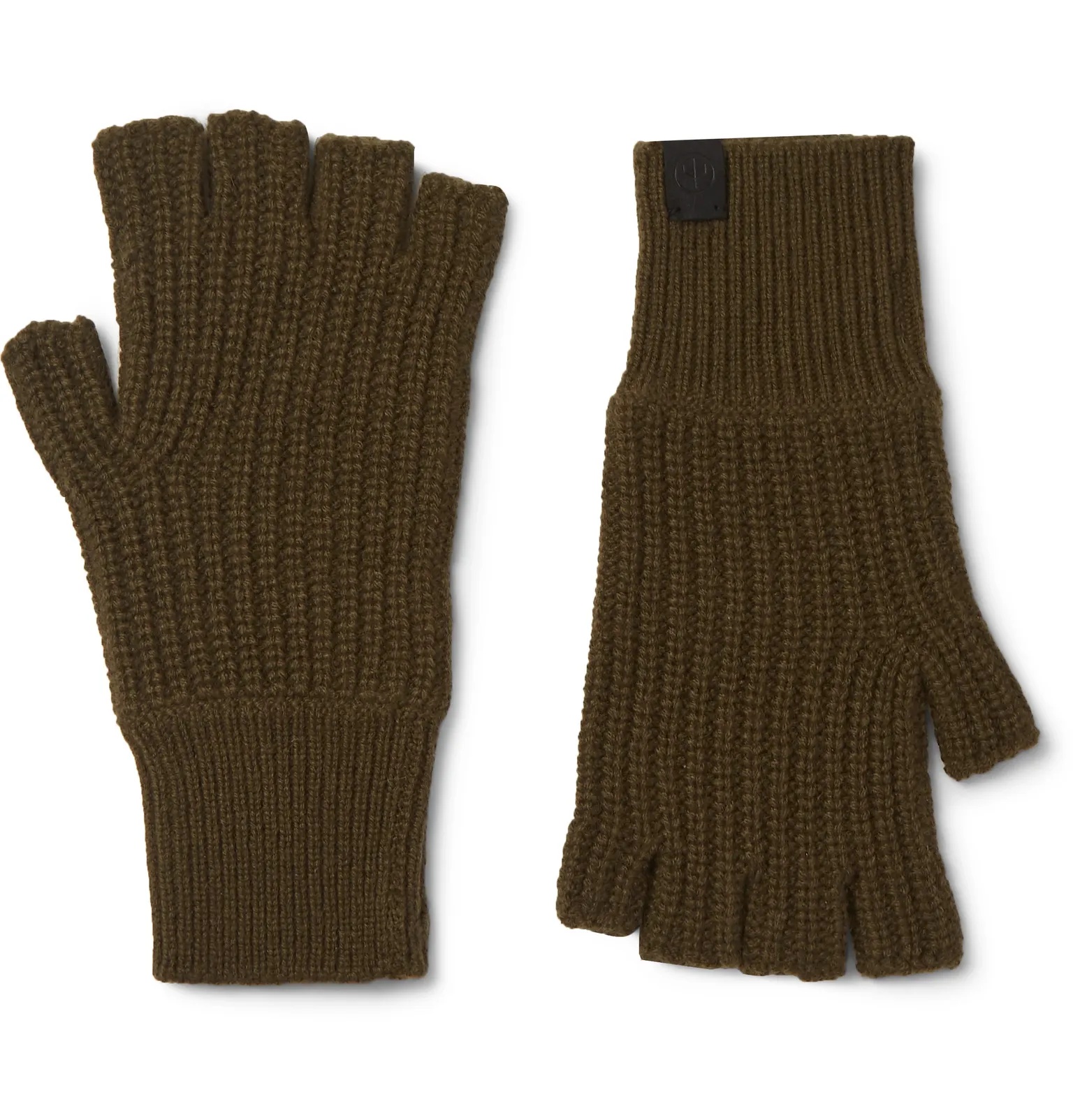 Ace Ribbed Cashmere Fingerless Gloves - 1