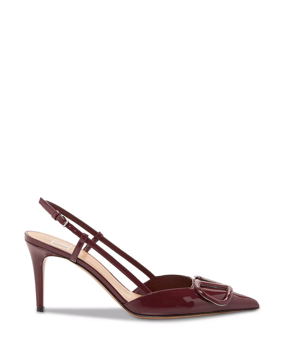 Women's VLogo Patent Leather Pointed Slingback Pumps - 3