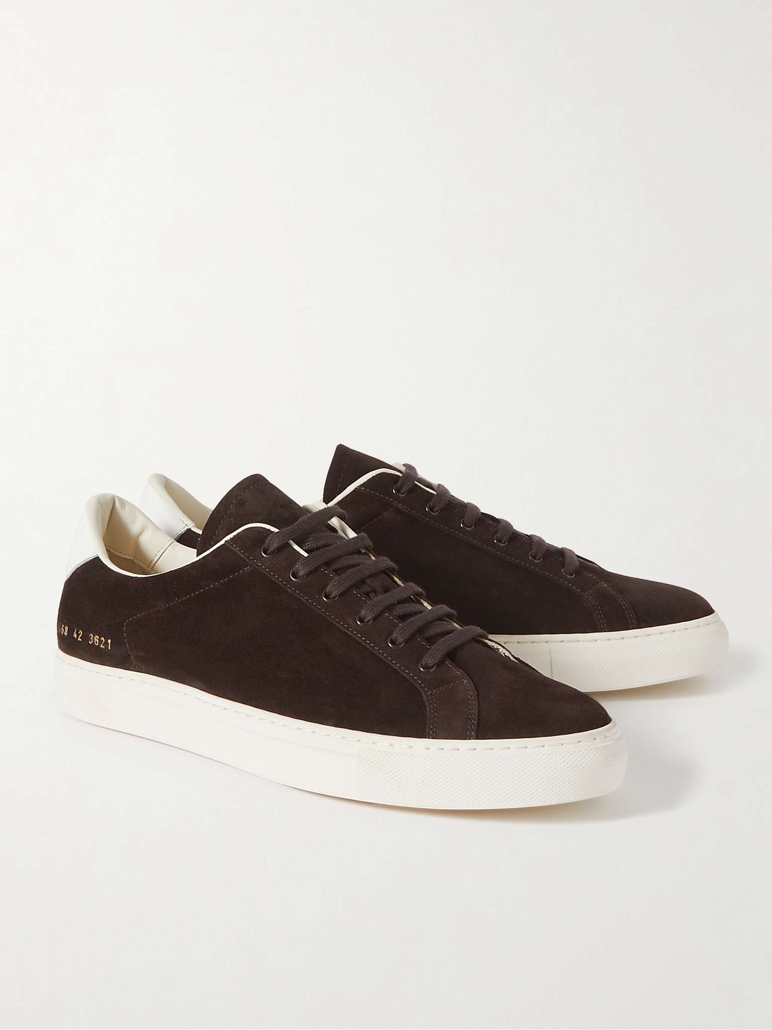 Retro Classic Leather-Trimmed Waxed-Suede Sneakers - 4