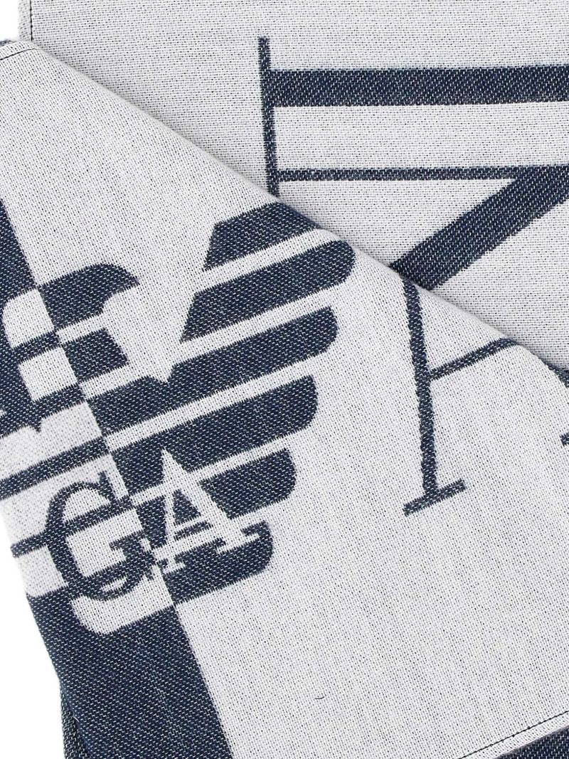 logo-embellished fringed scarf 3