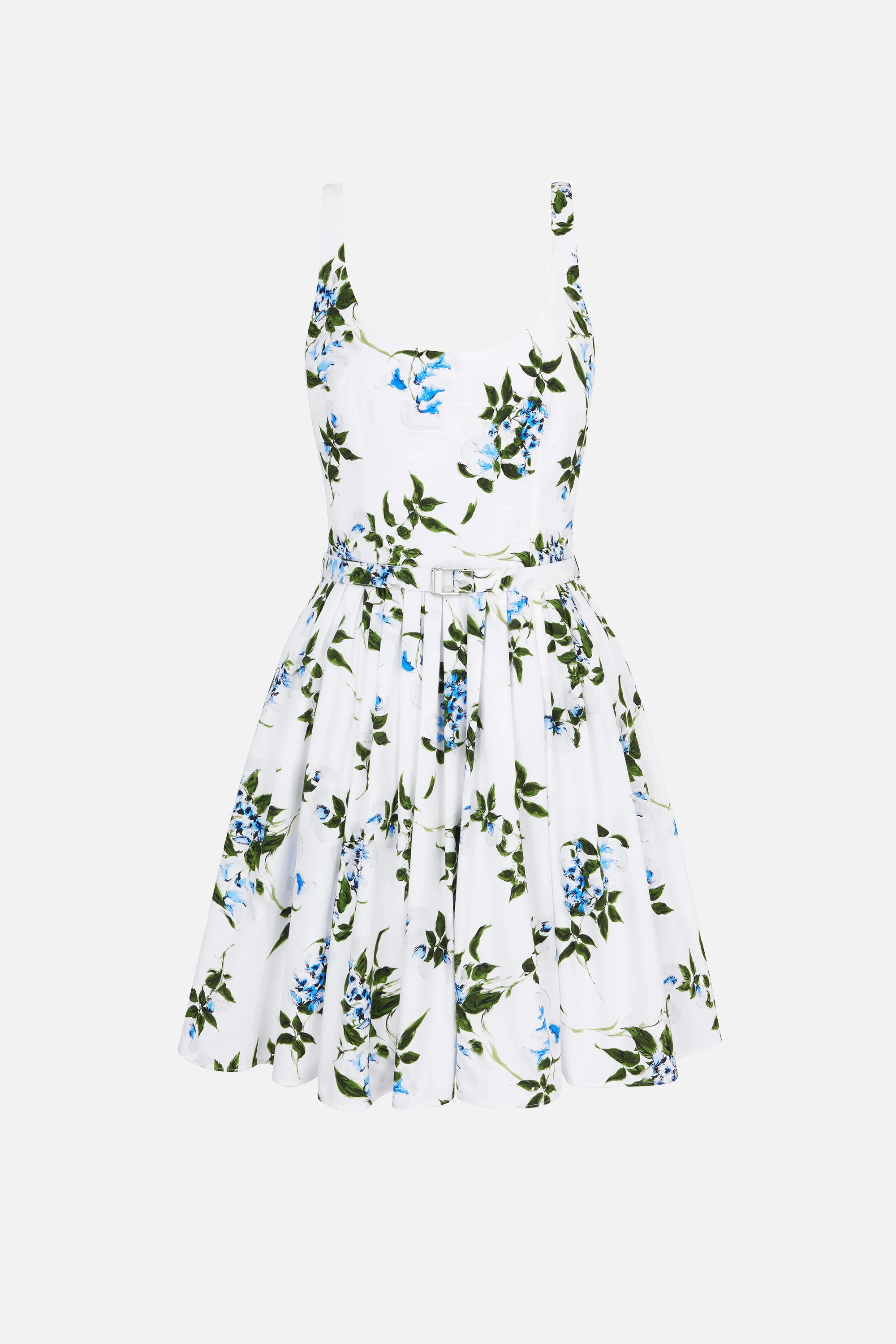 Mini Eglantine Dress In Lilac Lillies & Cherry Print on White Organic Cotton - 1
