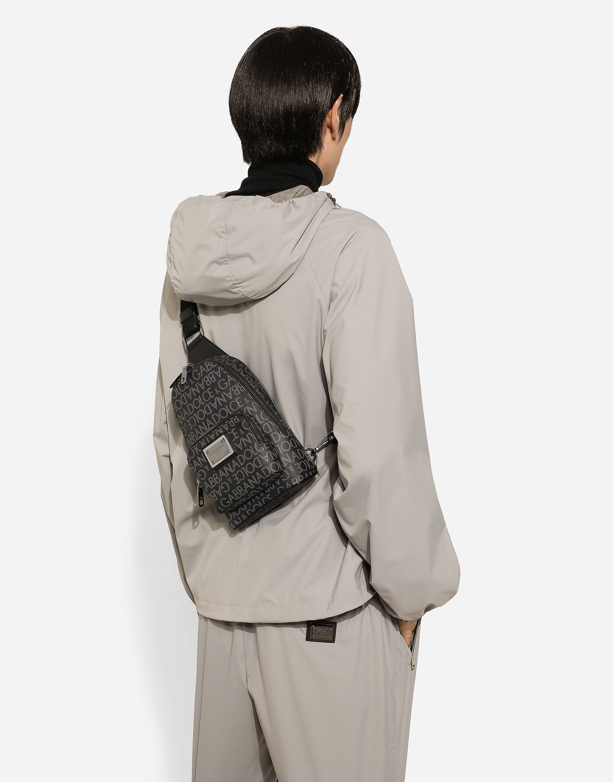 Coated jacquard crossbody backpack - 2