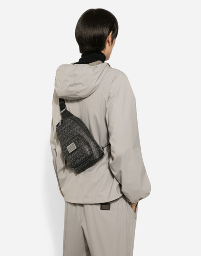 Dolce & Gabbana Coated jacquard crossbody backpack outlook