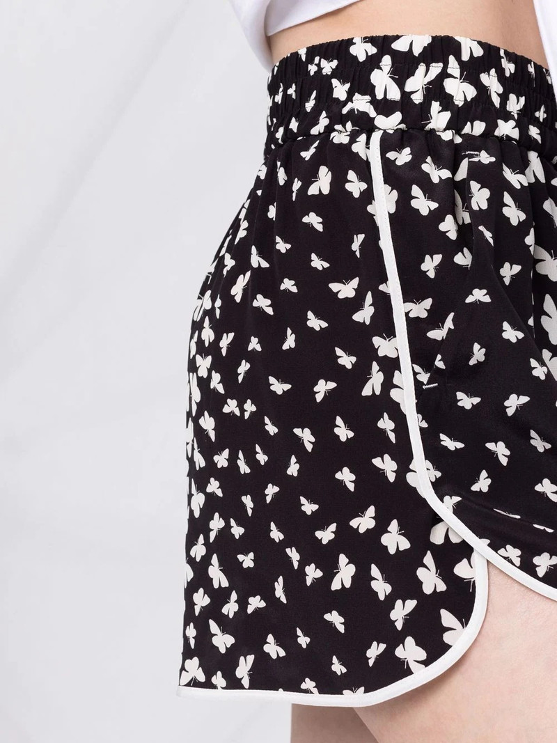 butterfly-print silk shorts 3