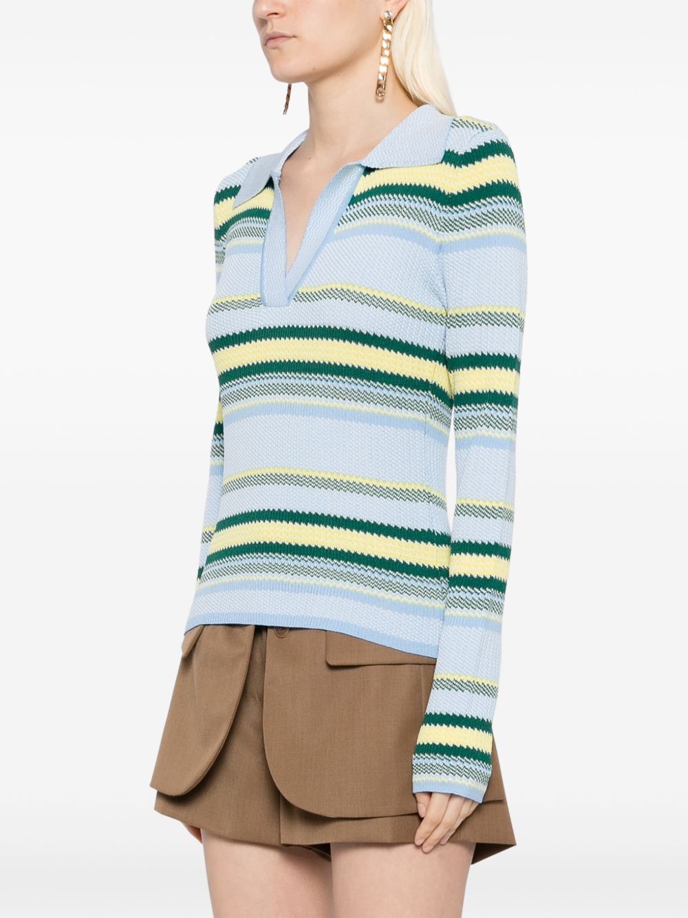 striped-jacquard top - 3