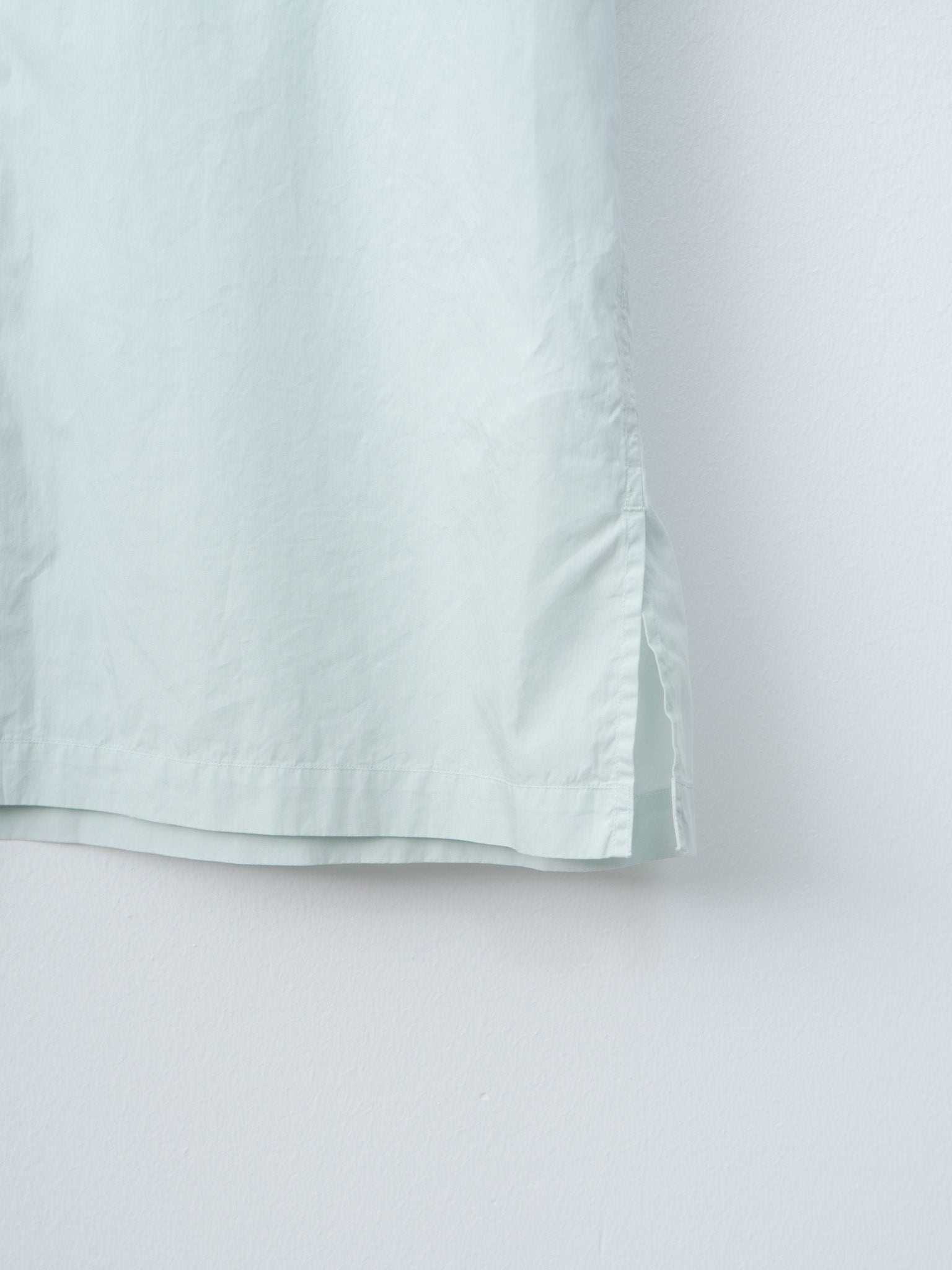 Cotton Lawn Oversized Short Sleeve Shirt - Ice Blue - 6