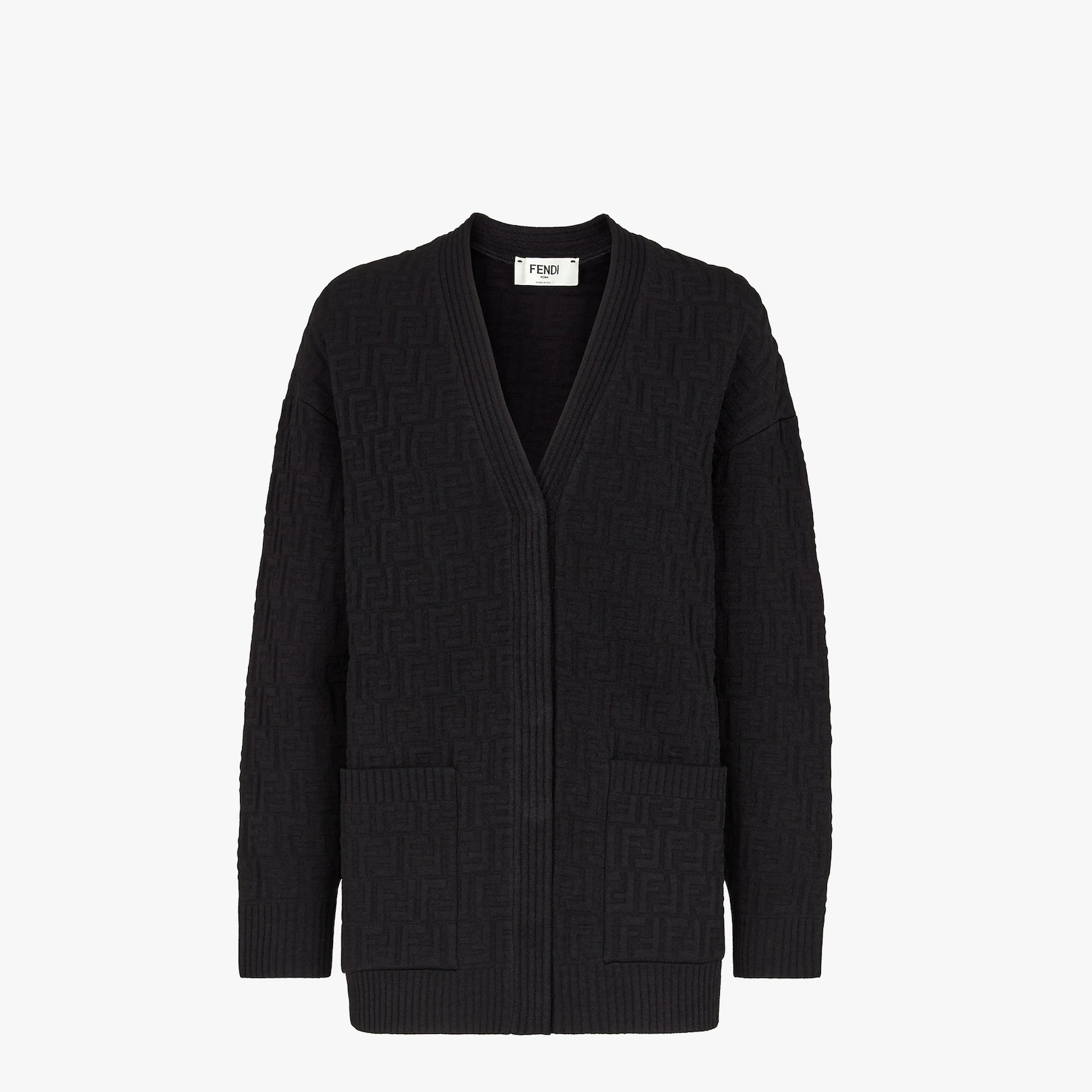 Black viscose cardigan - 1