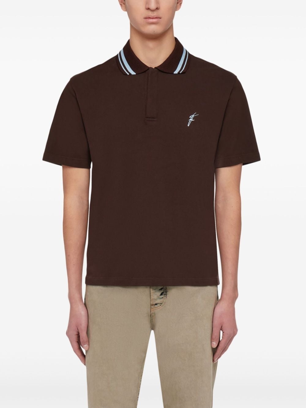 logo-embroidered polo shirt - 3