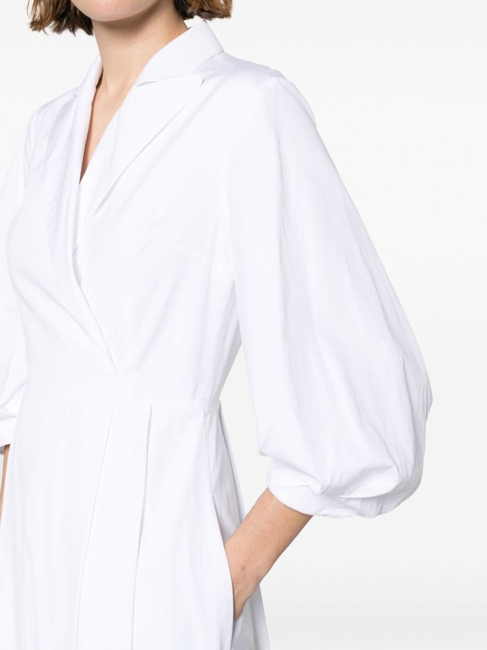 peak-lapels cotton midi dress - 5