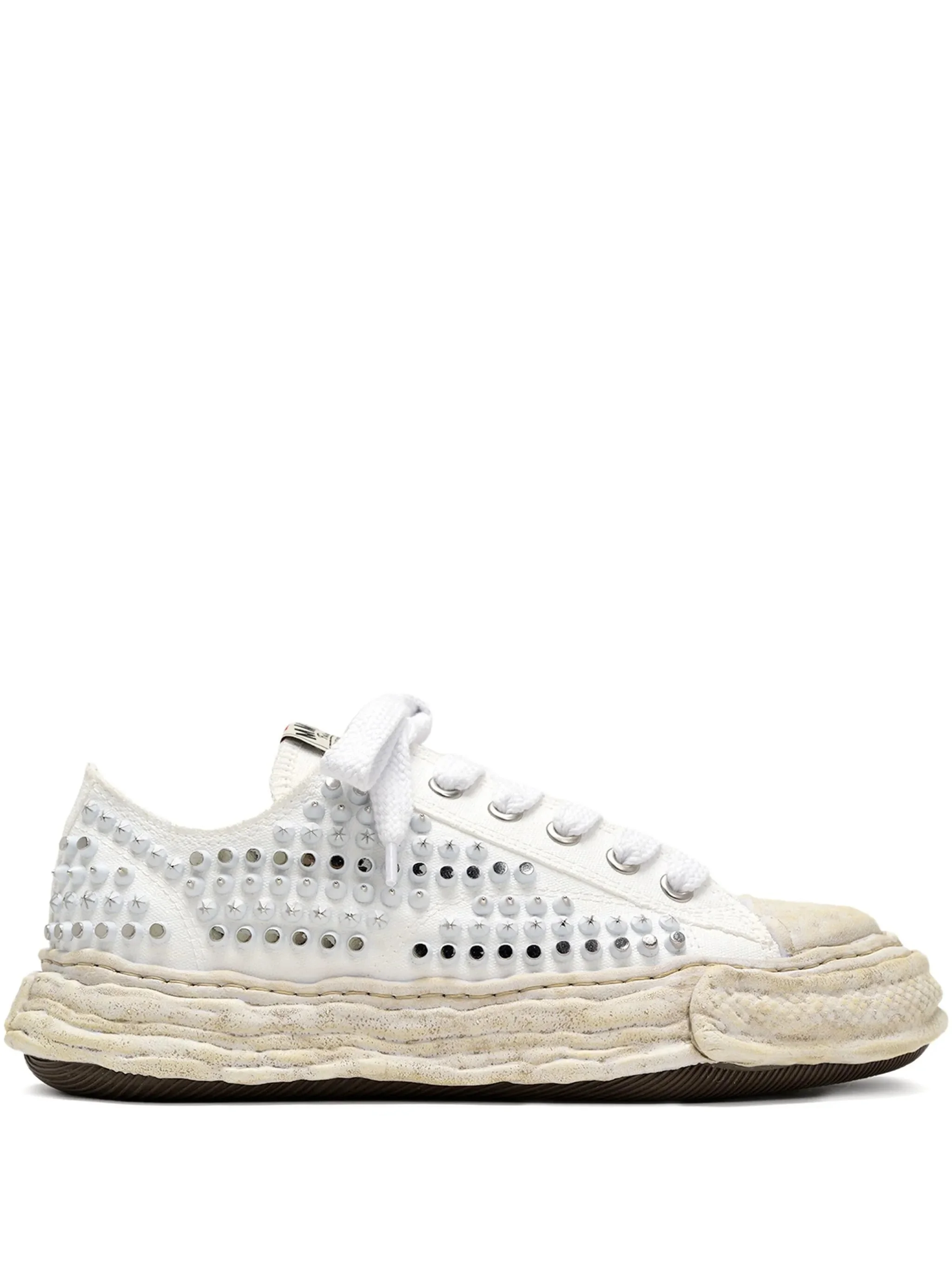 studded canvas low-top sneakers - 1