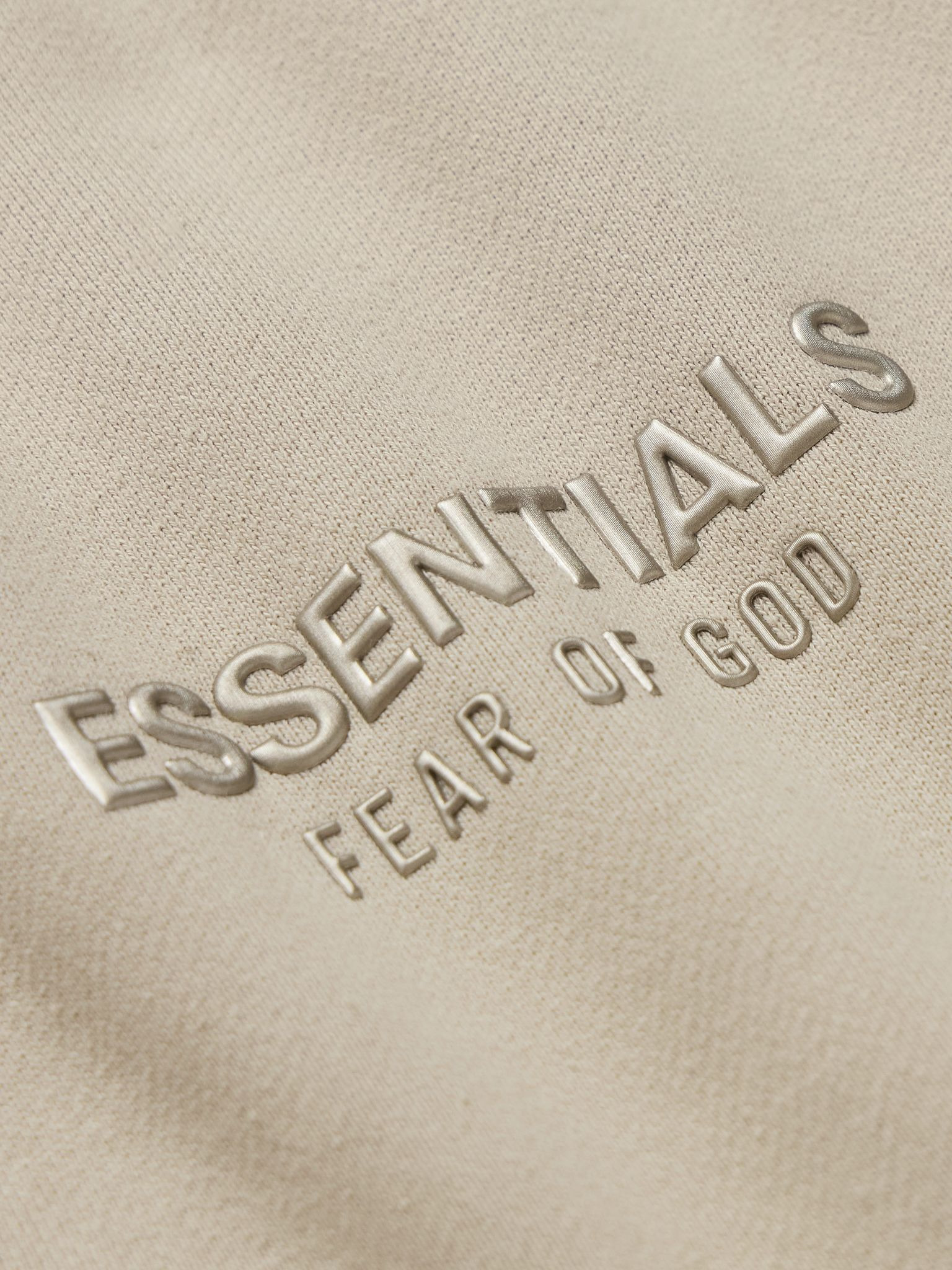 Wide-Leg Logo-Appliquéd Cotton-Blend Jersey Drawstring Shorts Beige - 6