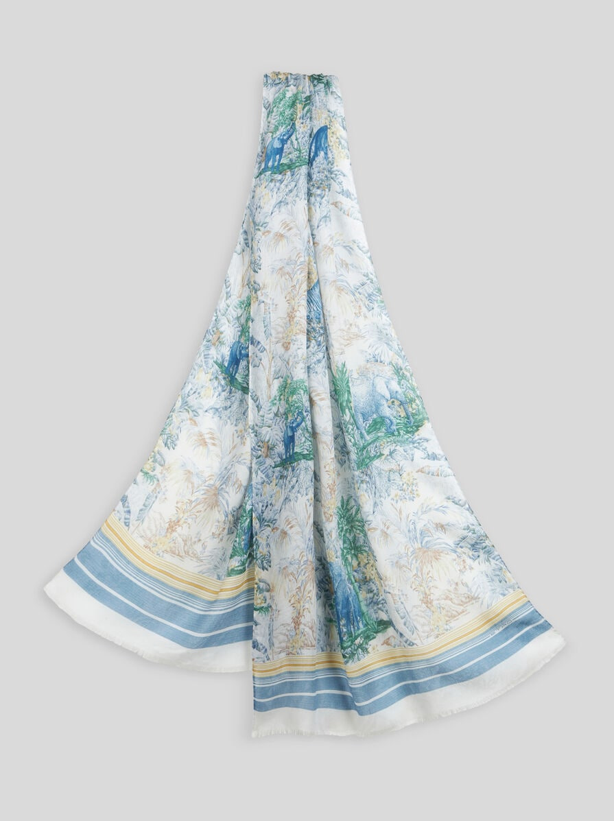 WOOL AND SILK SCARF WITH DESIGN - 1