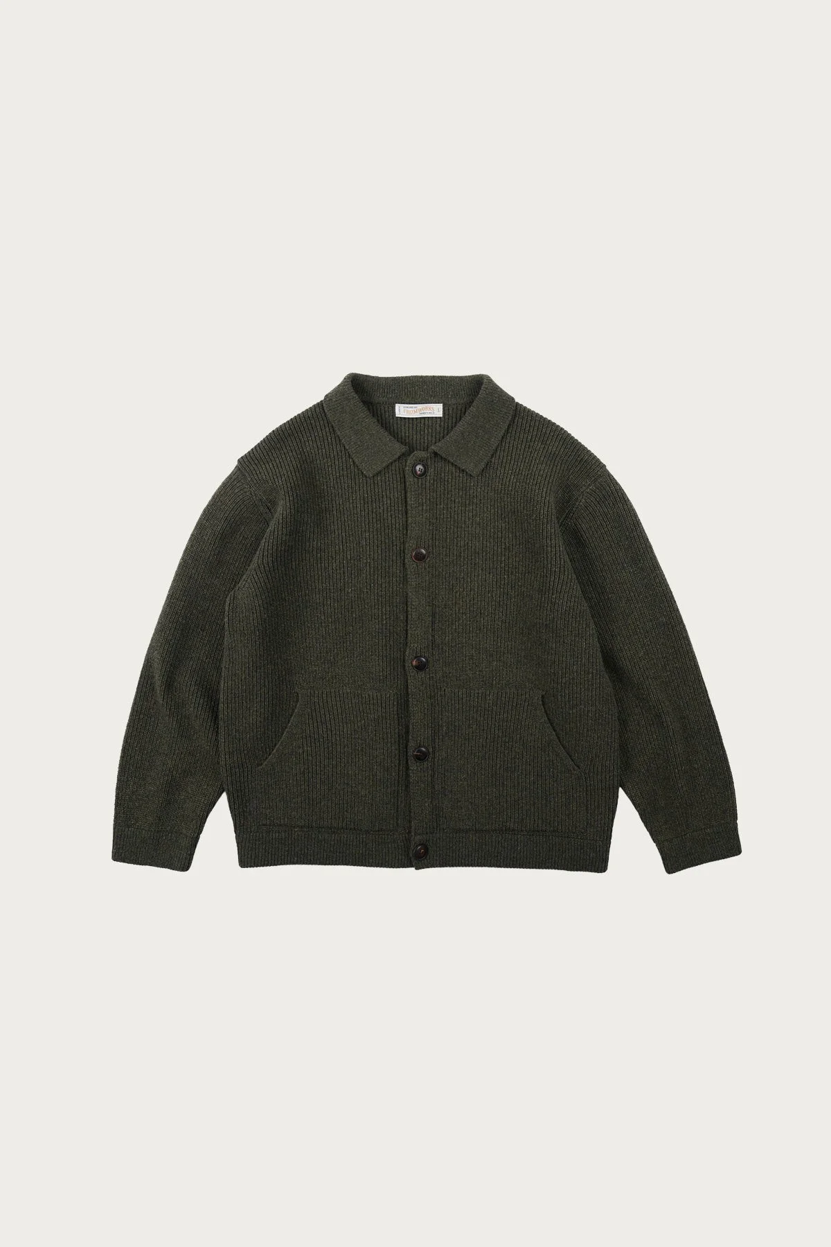 Ultra Heavyweight Collar Cardigan - Forest Green - 1