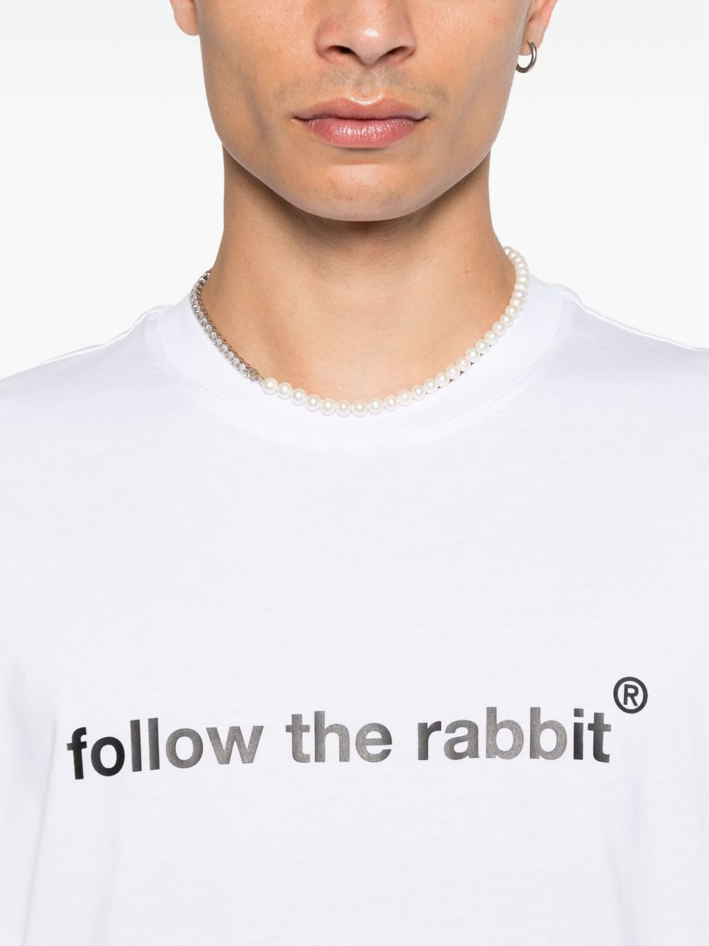 lettering-print T-shirt - 4