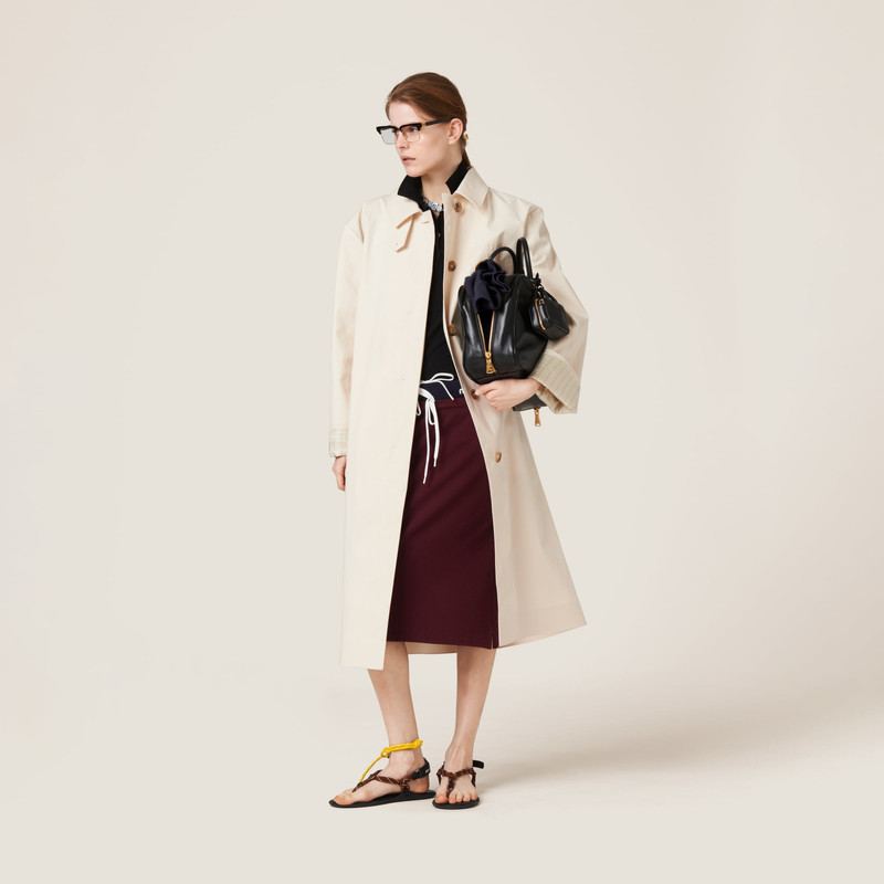 Miu Miu Single-breasted double cotton raincoat outlook