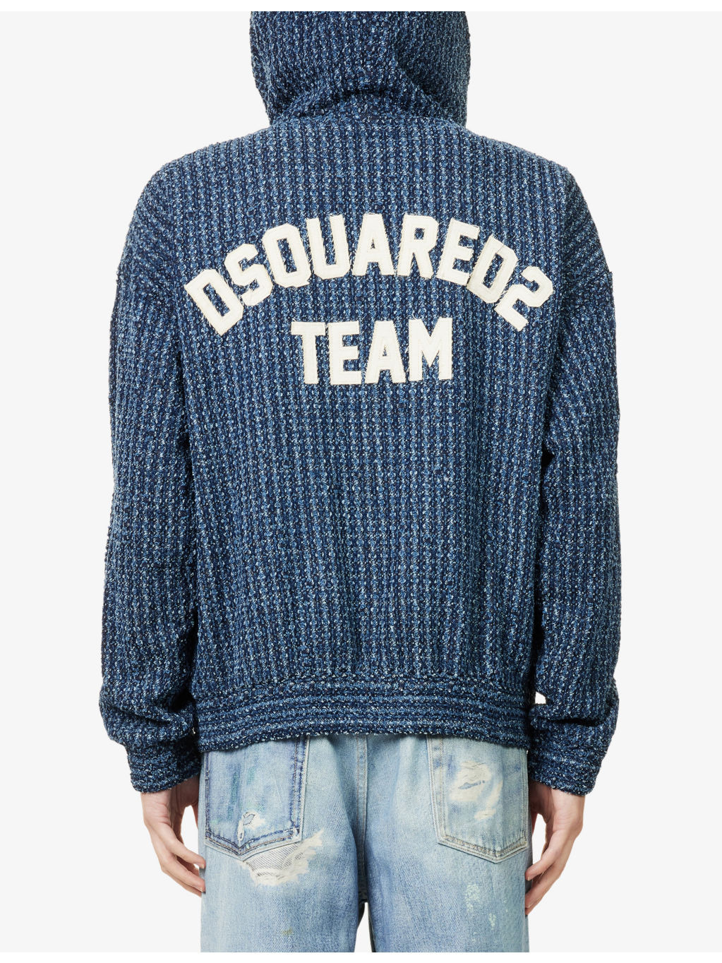 Hooded Long-Sleeve Denim Hoody - 4
