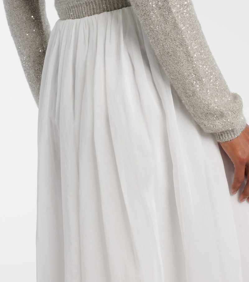 Cotton and tulle midi skirt 5
