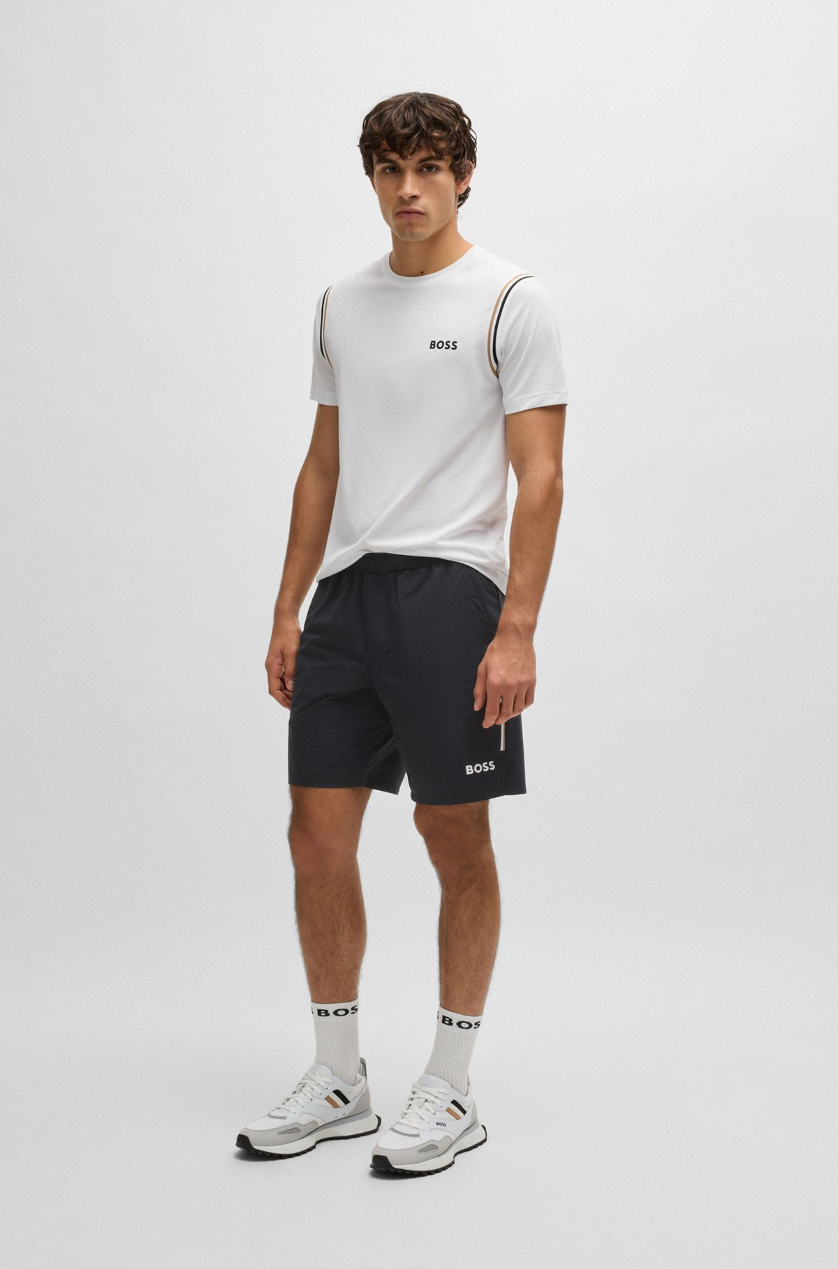 BOSS X MATTEO BERRETTINI ACTIVE TENNIS SHORTS WITH FOUR-WAY STRETCH - 3