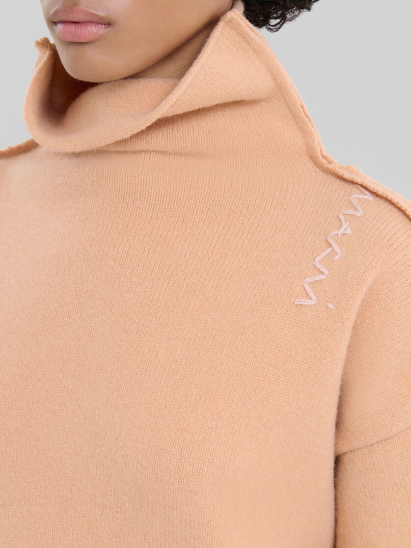 PEACH PINK WOOL SWEATER - 4