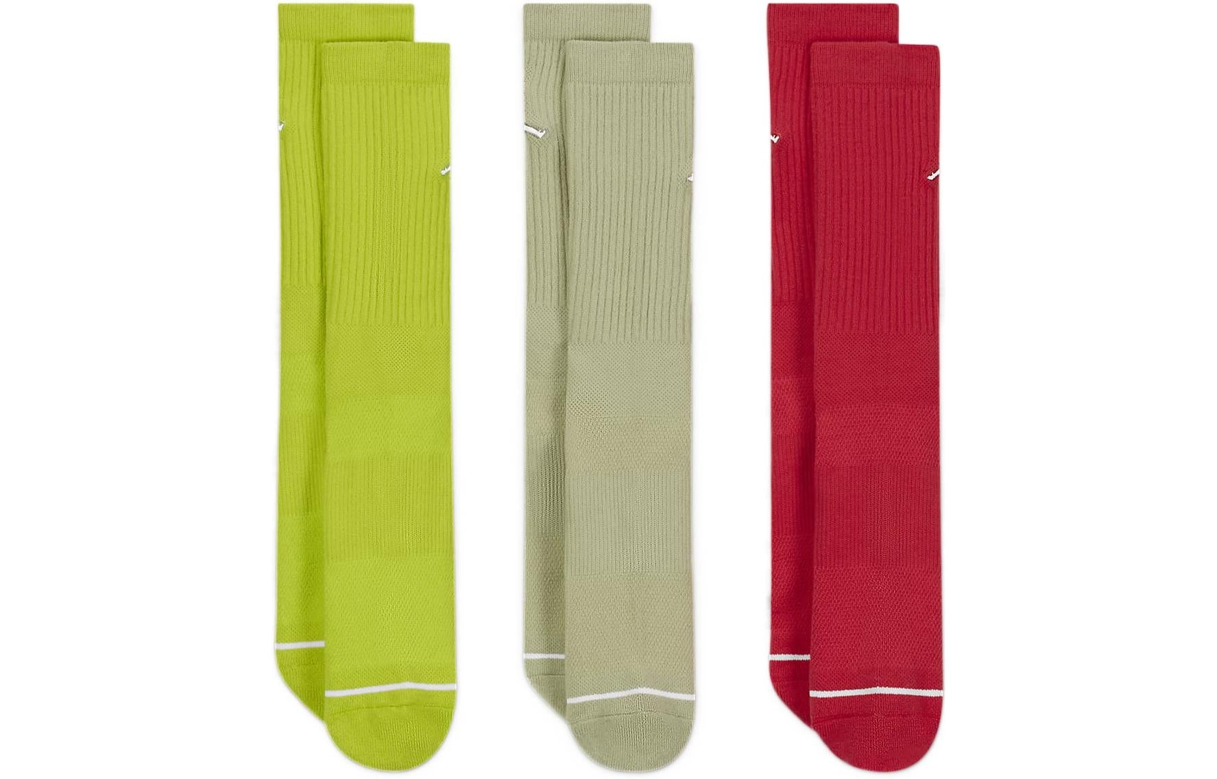 Air Jordan Everyday Max Crew Sports Socks 'Red Olive Green Grey' SX5545-300 - 2