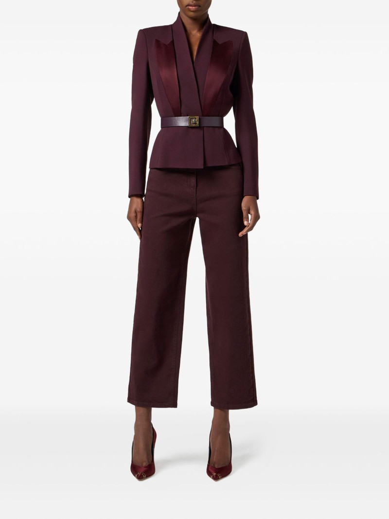 ELISABETTA FRANCHI satin-lapel crepe jacket outlook