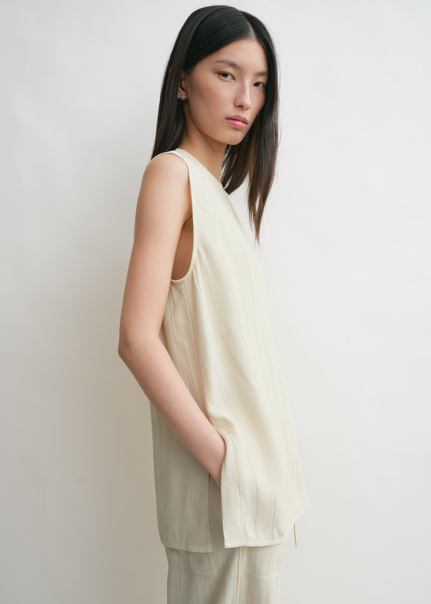 Woven stripe top ecru - 6
