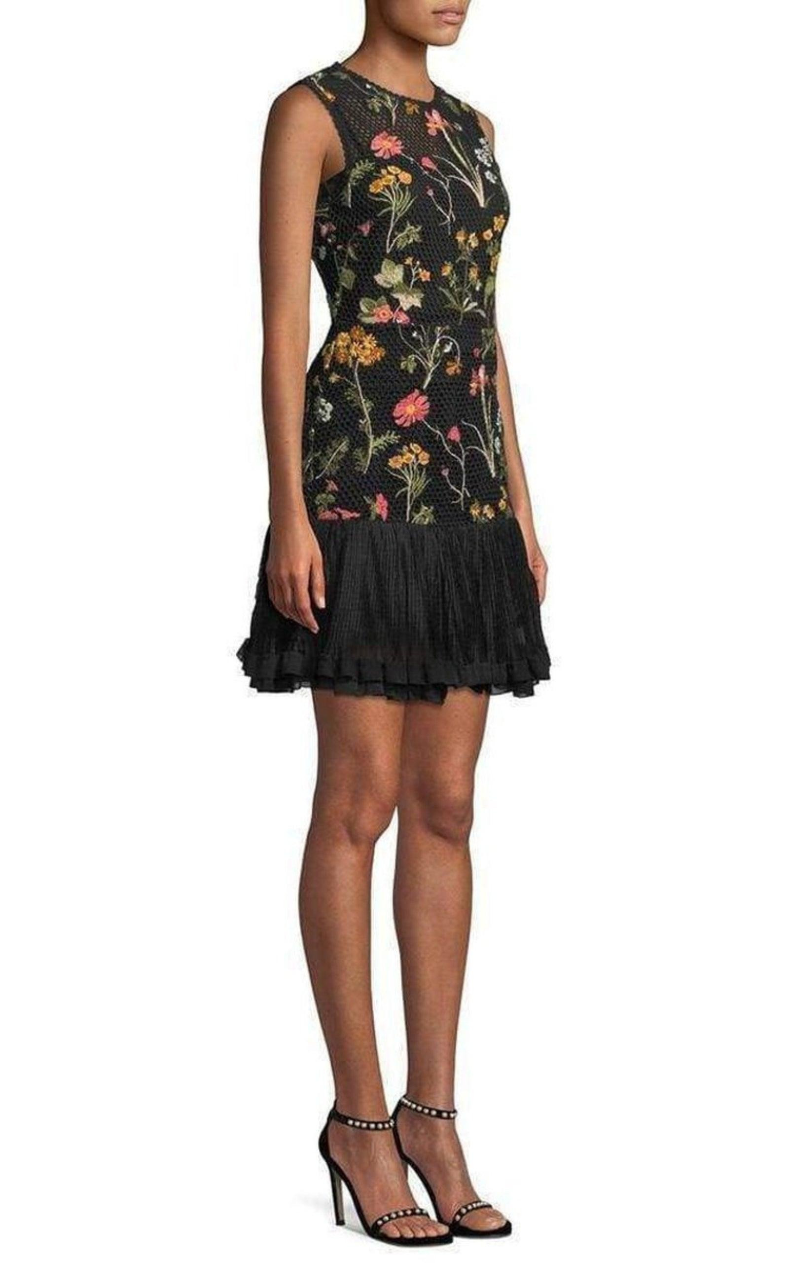 Embroidered Flower Lace Dress - 3