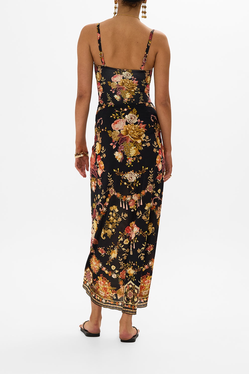 LAYERED LONG SARONG WITH FRONT TIE - 3