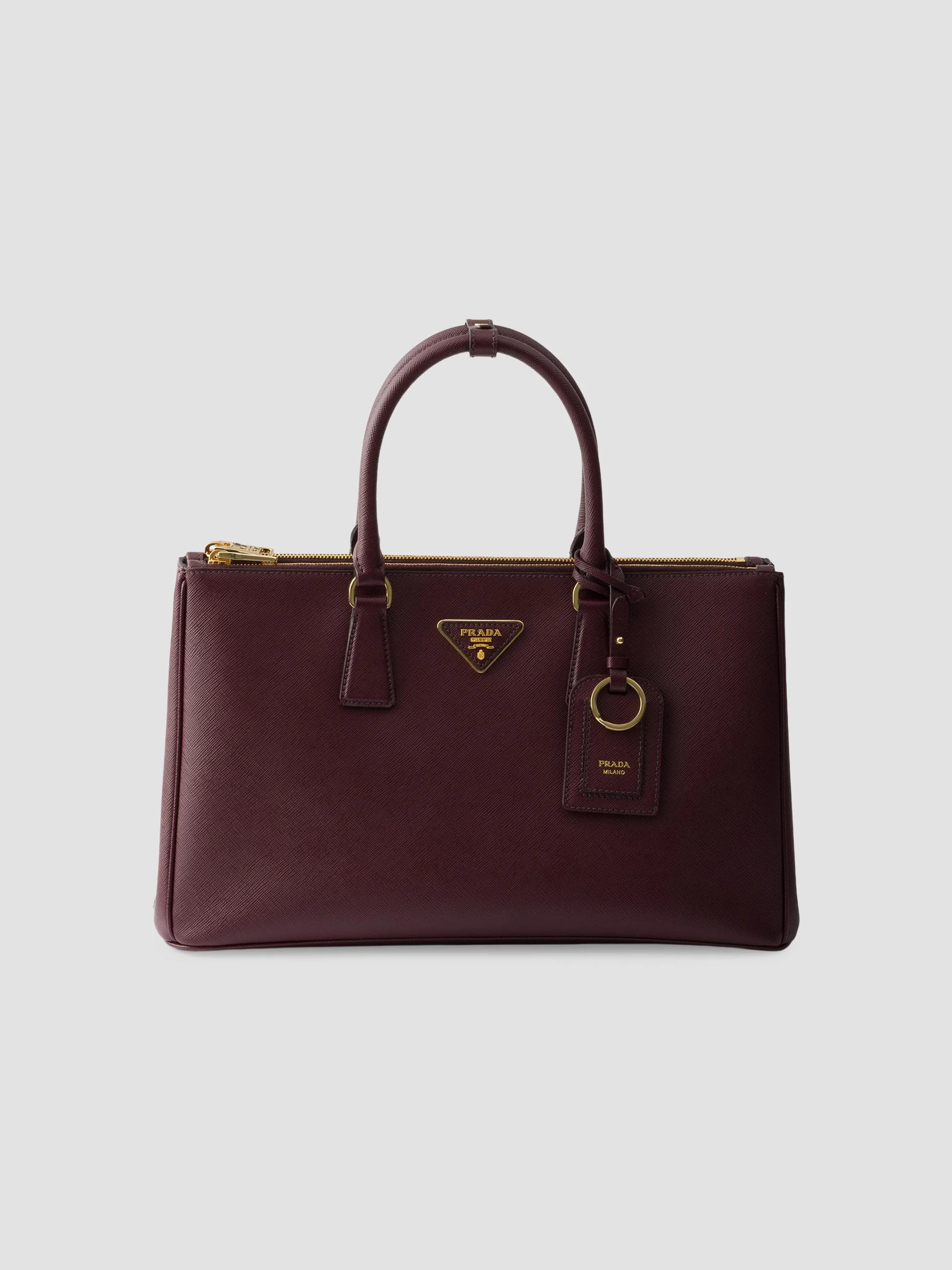 Women's Galleria Saffiano Leather Tote Bag - Dark Red - 1