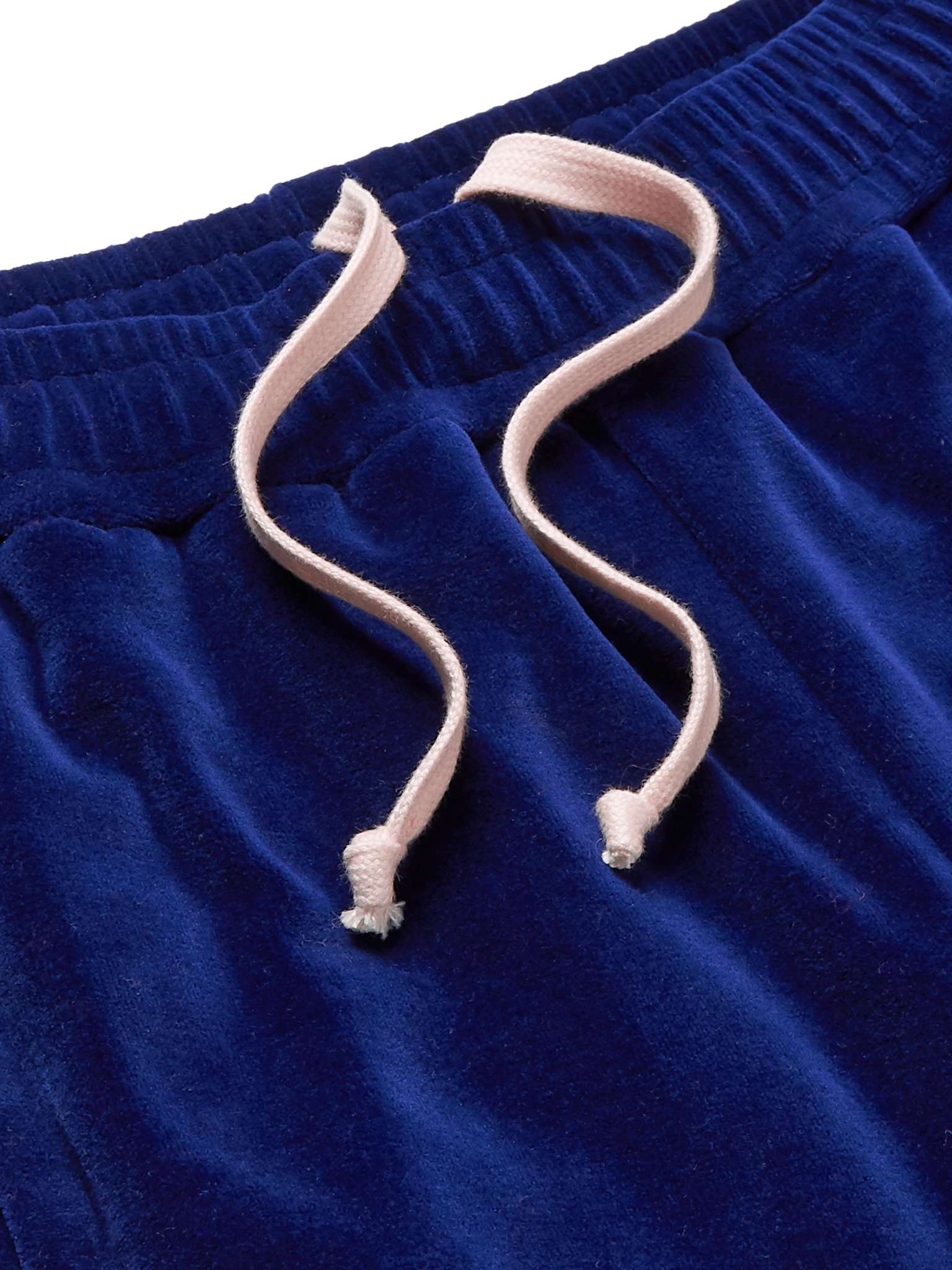 Slim-Fit Striped Cotton-Blend Velour Sweatpants - 3