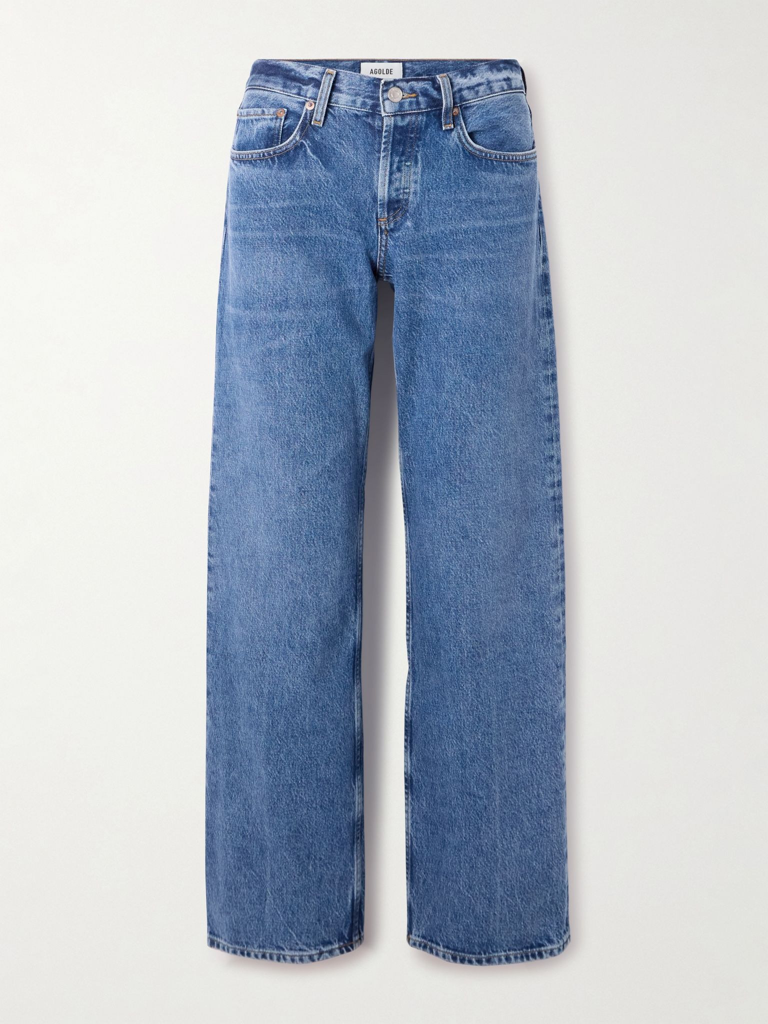 Low-Rise Loose distressed straight-leg jeans Mid denim - 1