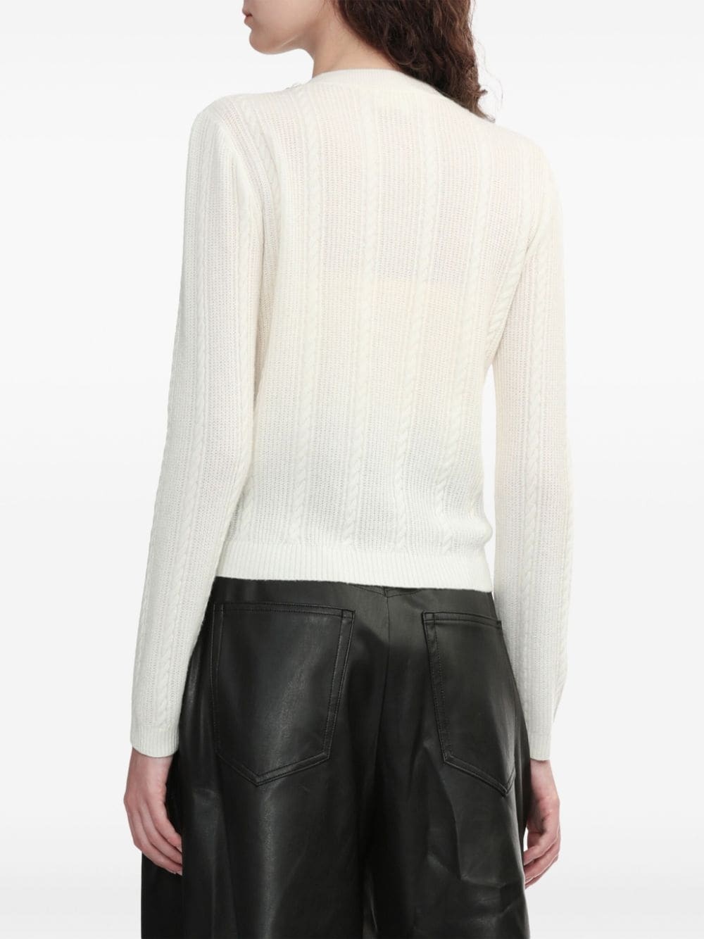 frayed-detail cardigan - 4