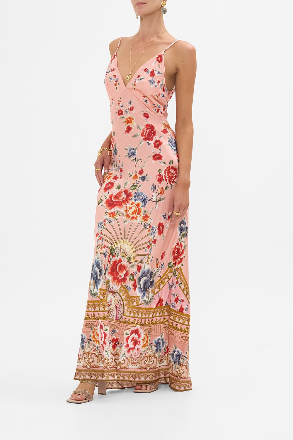 V NECK FULL LENGTH BIAS SLIP DRESS - 4