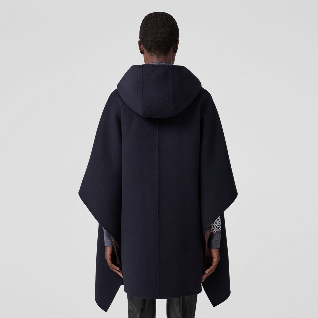 Wool Cashmere Oversized Hooded Cape - 4