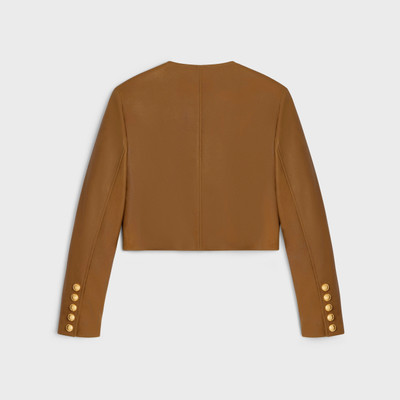 CELINE PURE COLLAR JACKET in patina finish suede outlook