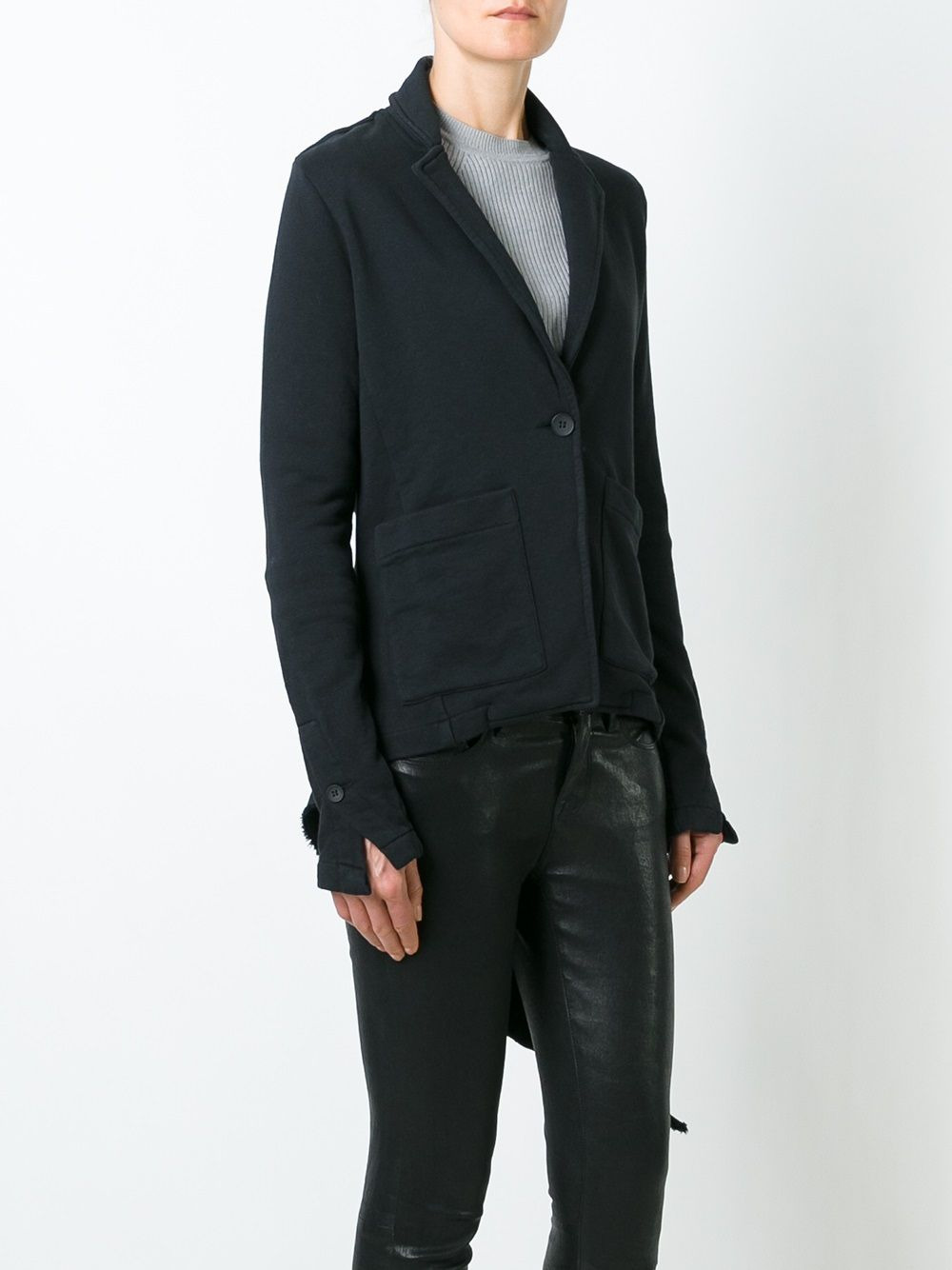 asymmetric hem blazer - 3