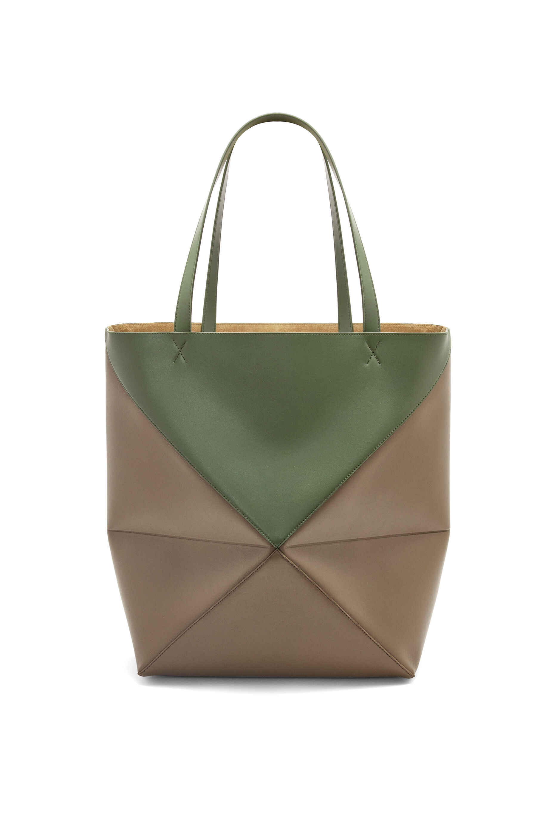 Large Puzzle Fold Tote in shiny calfskin - 5