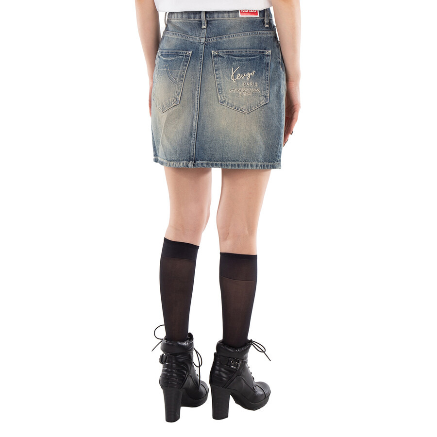 Kenzo High-Waisted Denim Skirt - 3