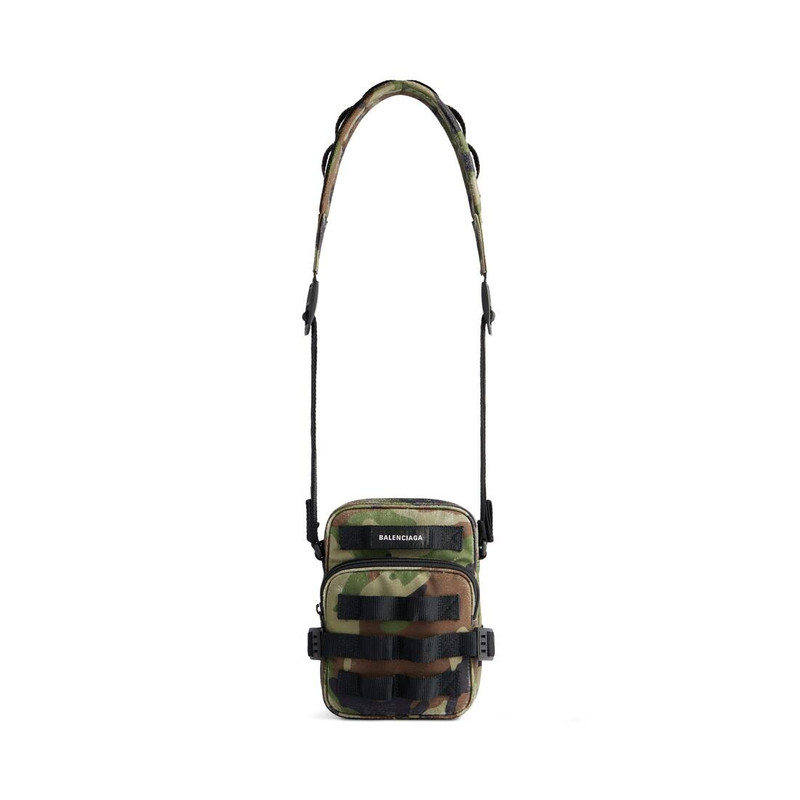 Men's Army Crossbody Messenger Bag Camo Print in Dark Green - 1