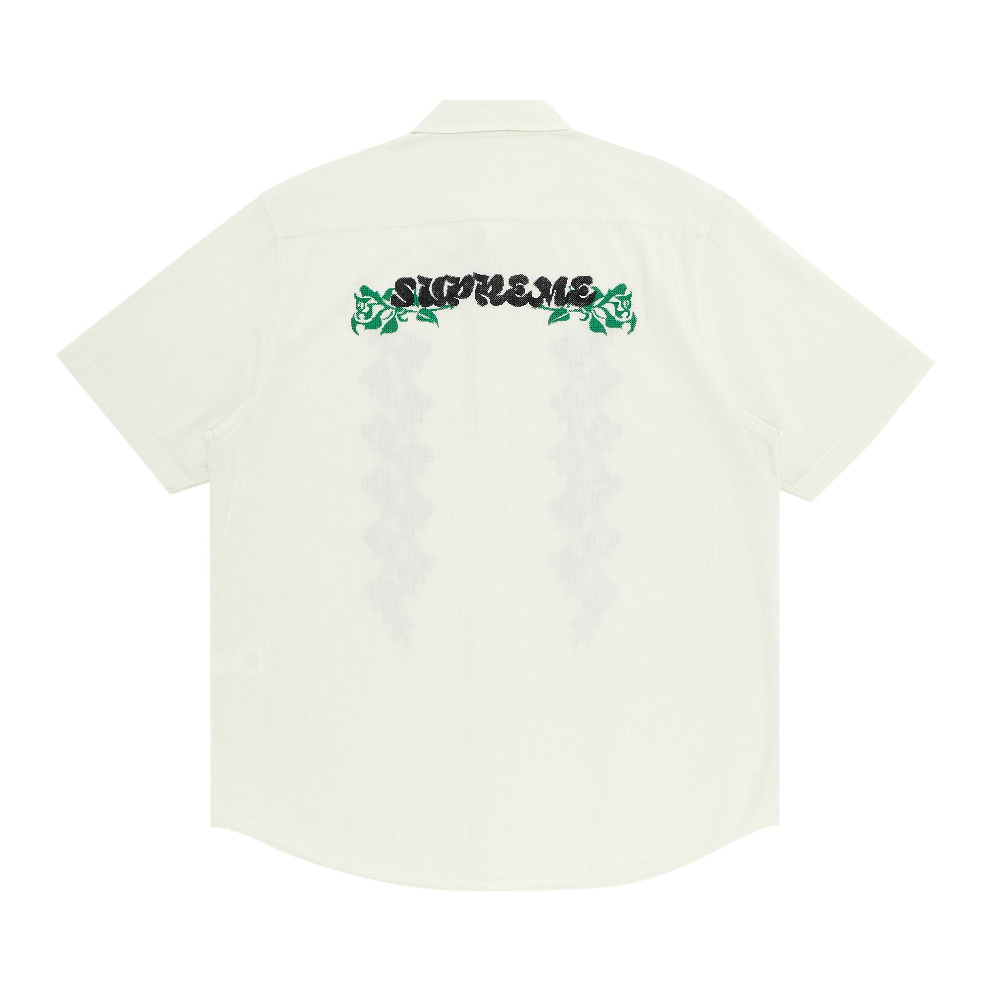 Supreme Needlepoint Short-Sleeve Shirt 'White' - 2