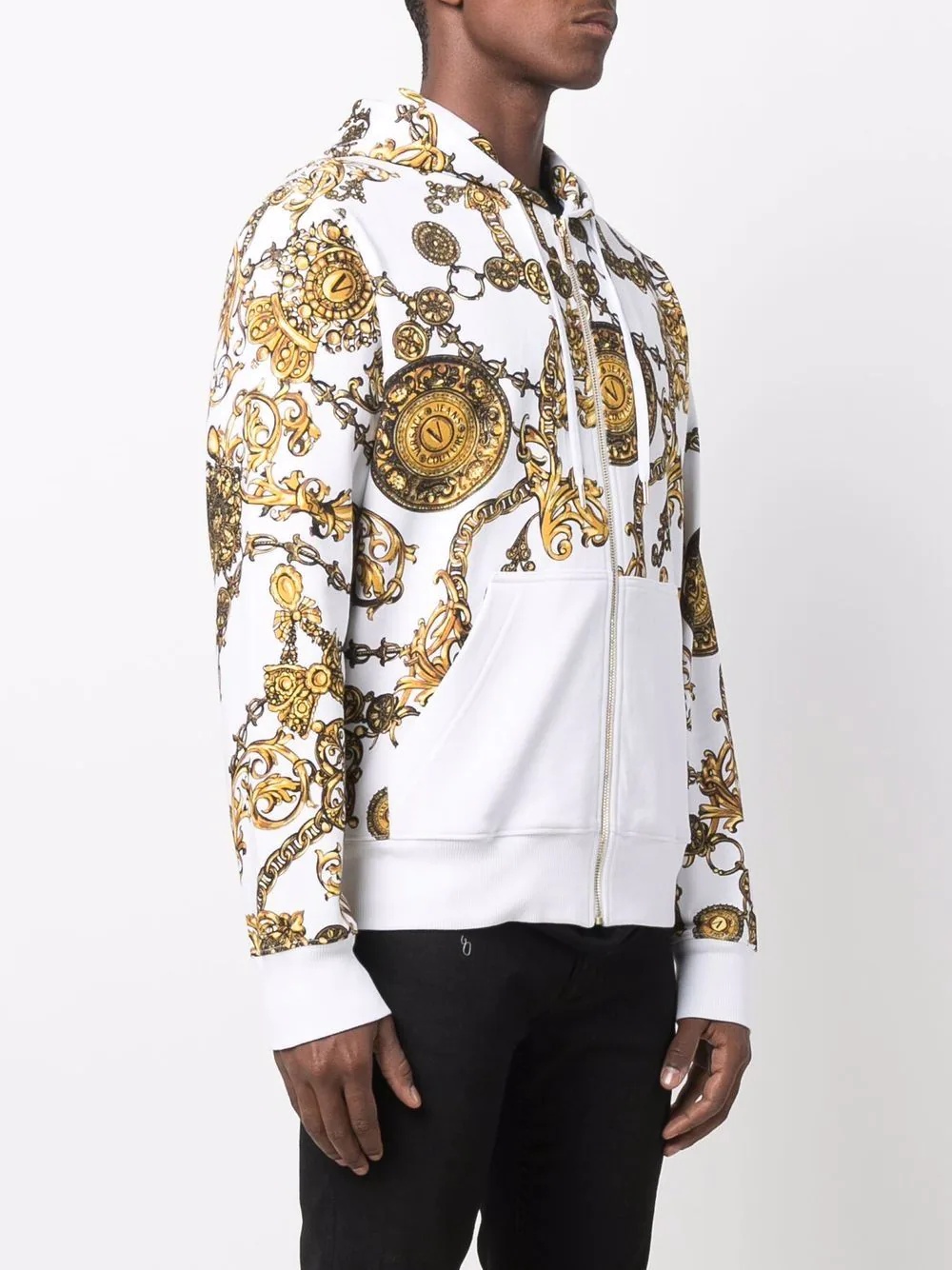 baroque-print hoodie - 3