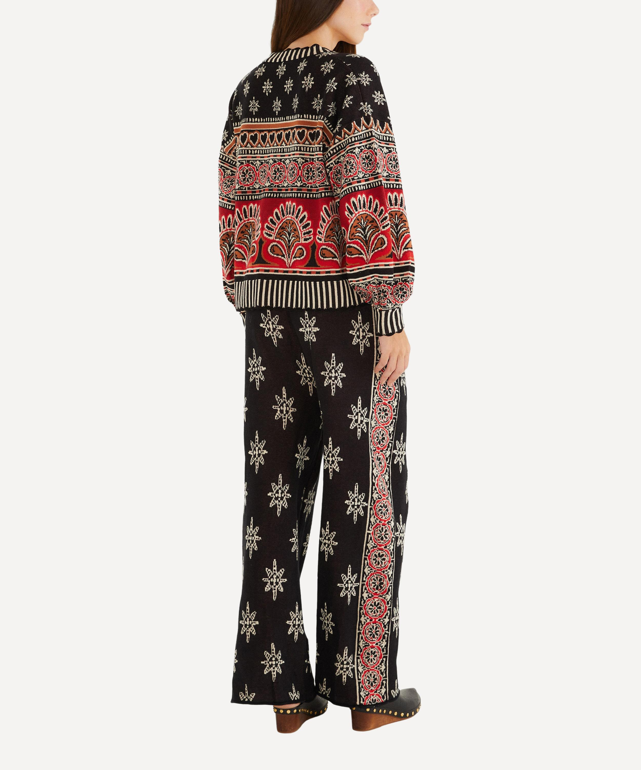 Black Ainika Love Coconut Groove Knit Trousers - 2