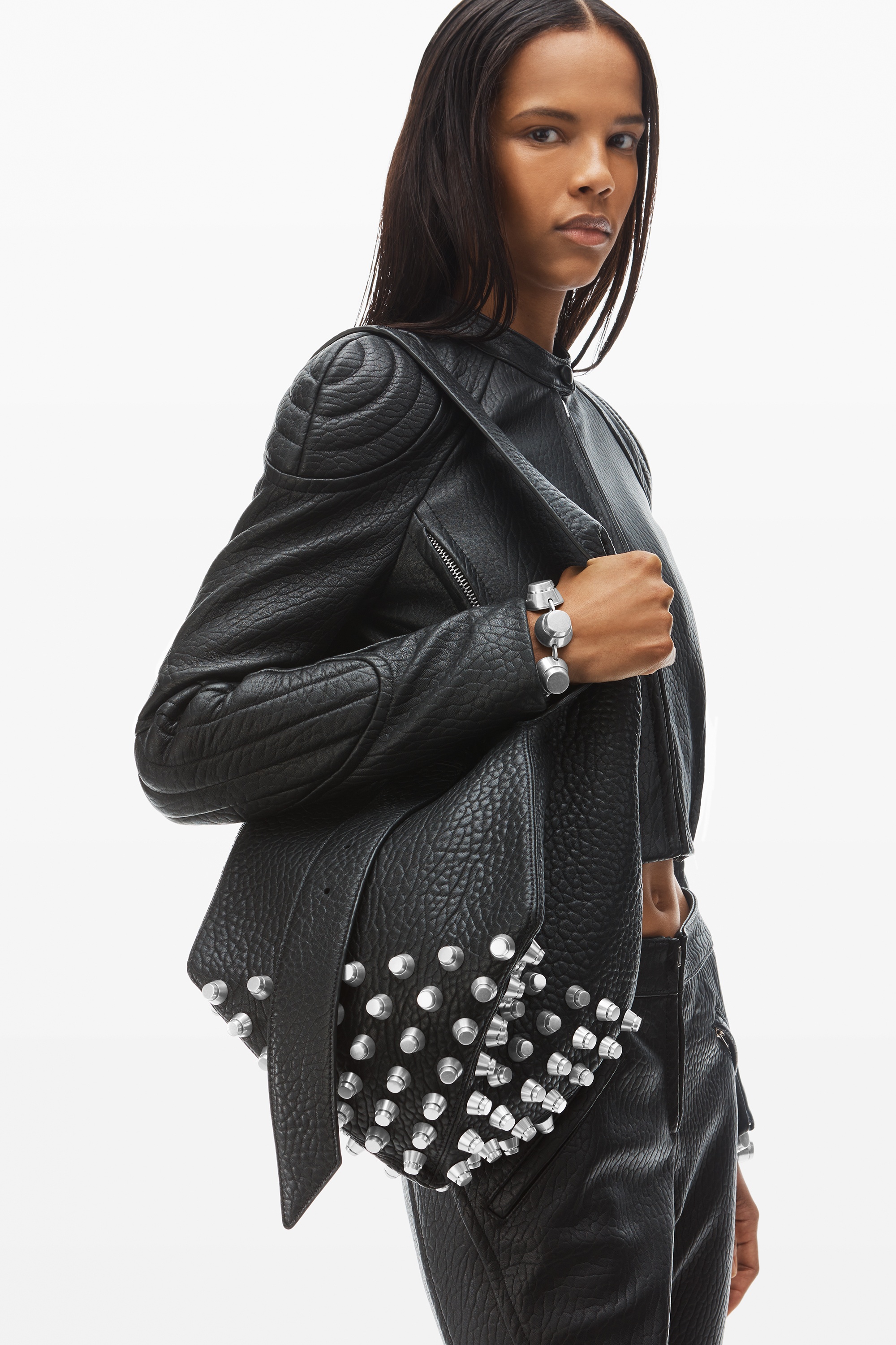 rex medium hobo bag in lambskin leather - 3