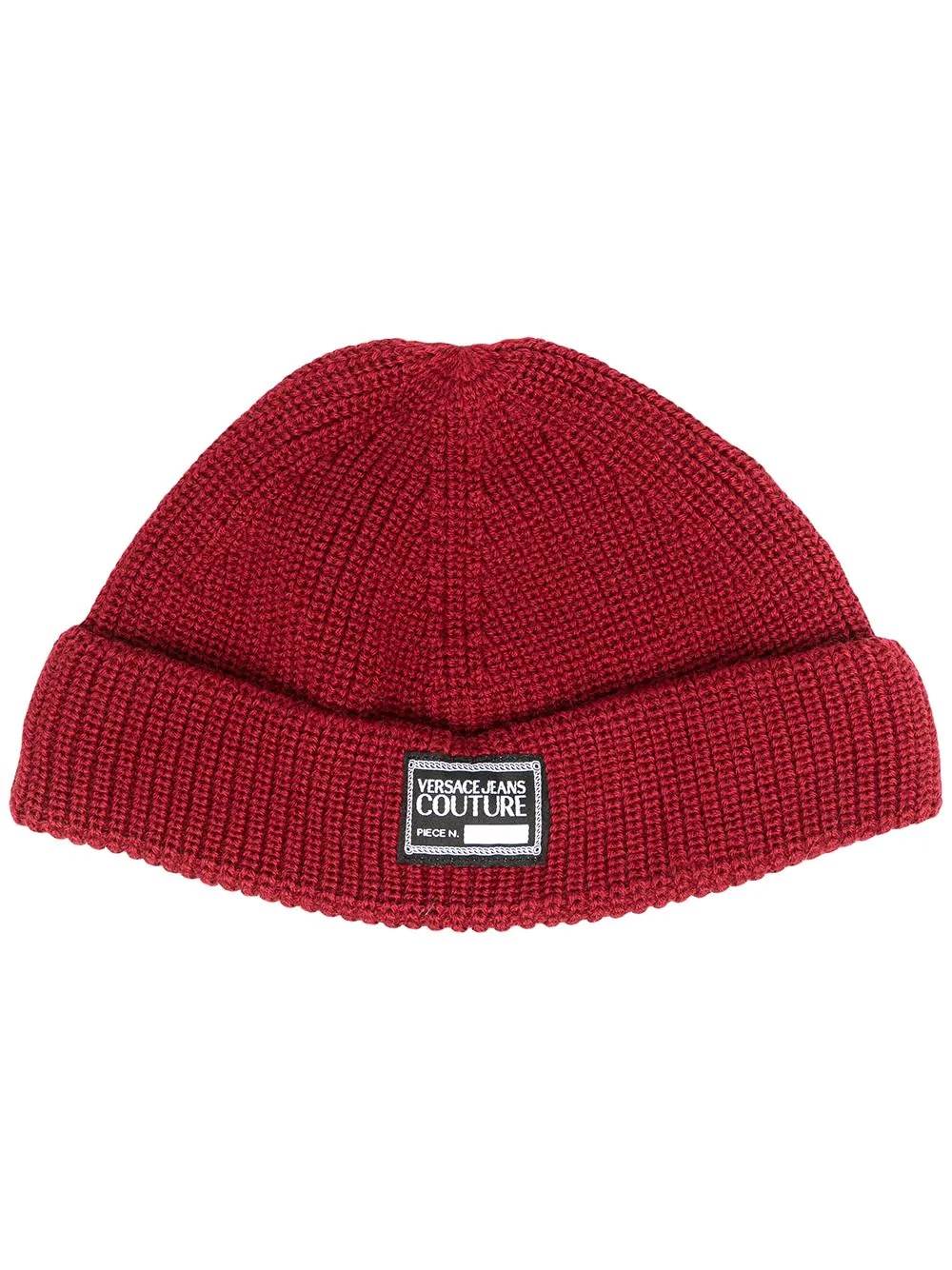 knitted logo patch beanie  - 1