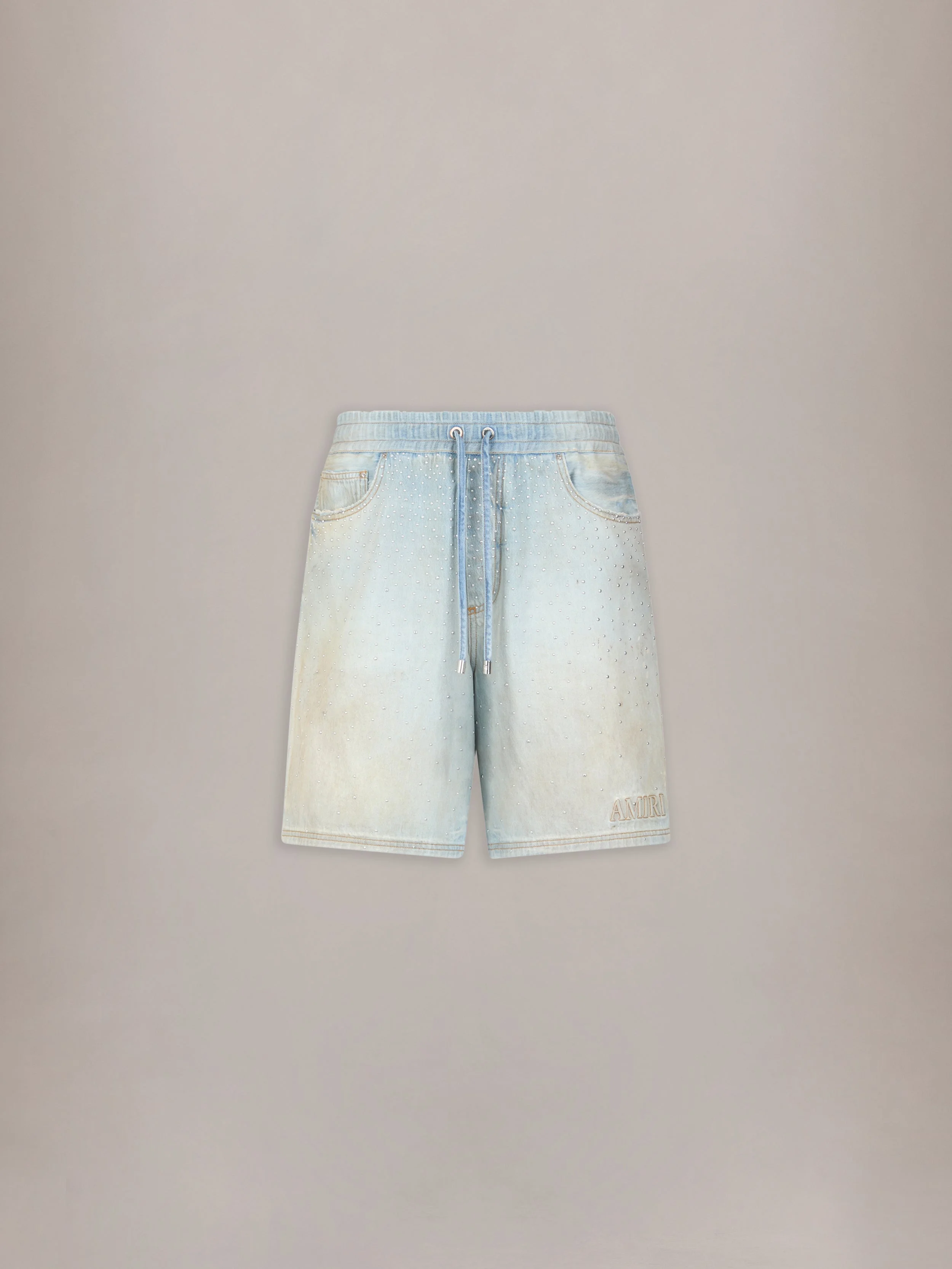 CRYSTALS DENIM SHORTS - 1