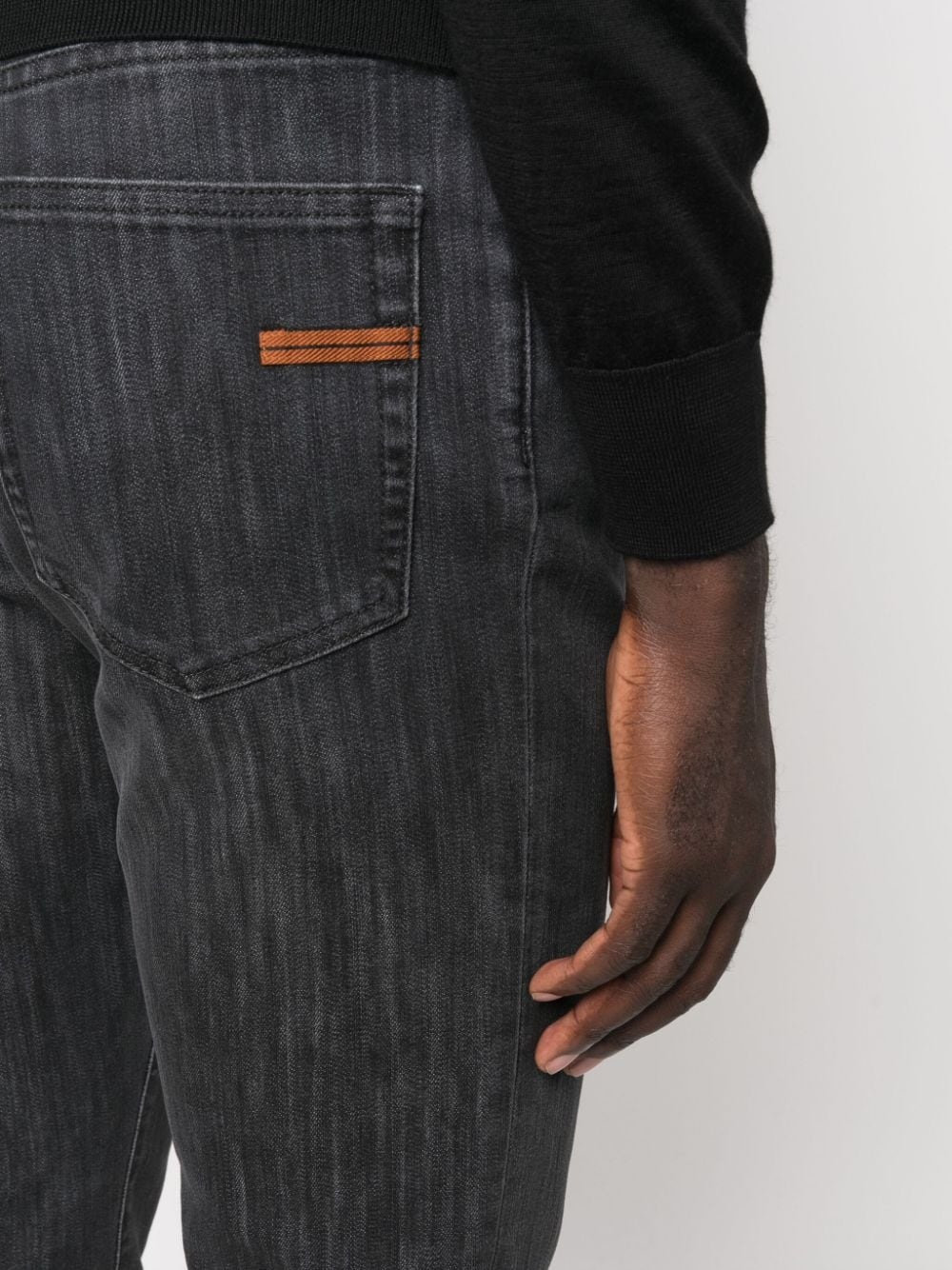 slim-fit cotton-blend jeans - 5