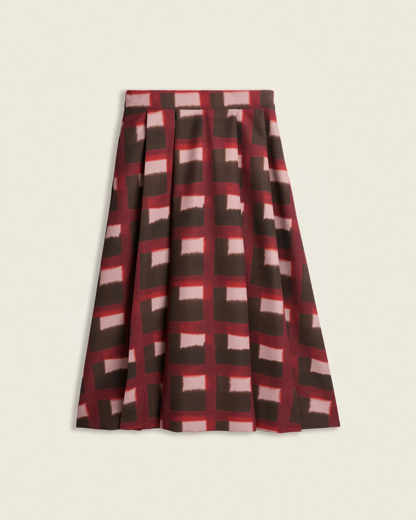 Pleated skirt in printed polyester - 1