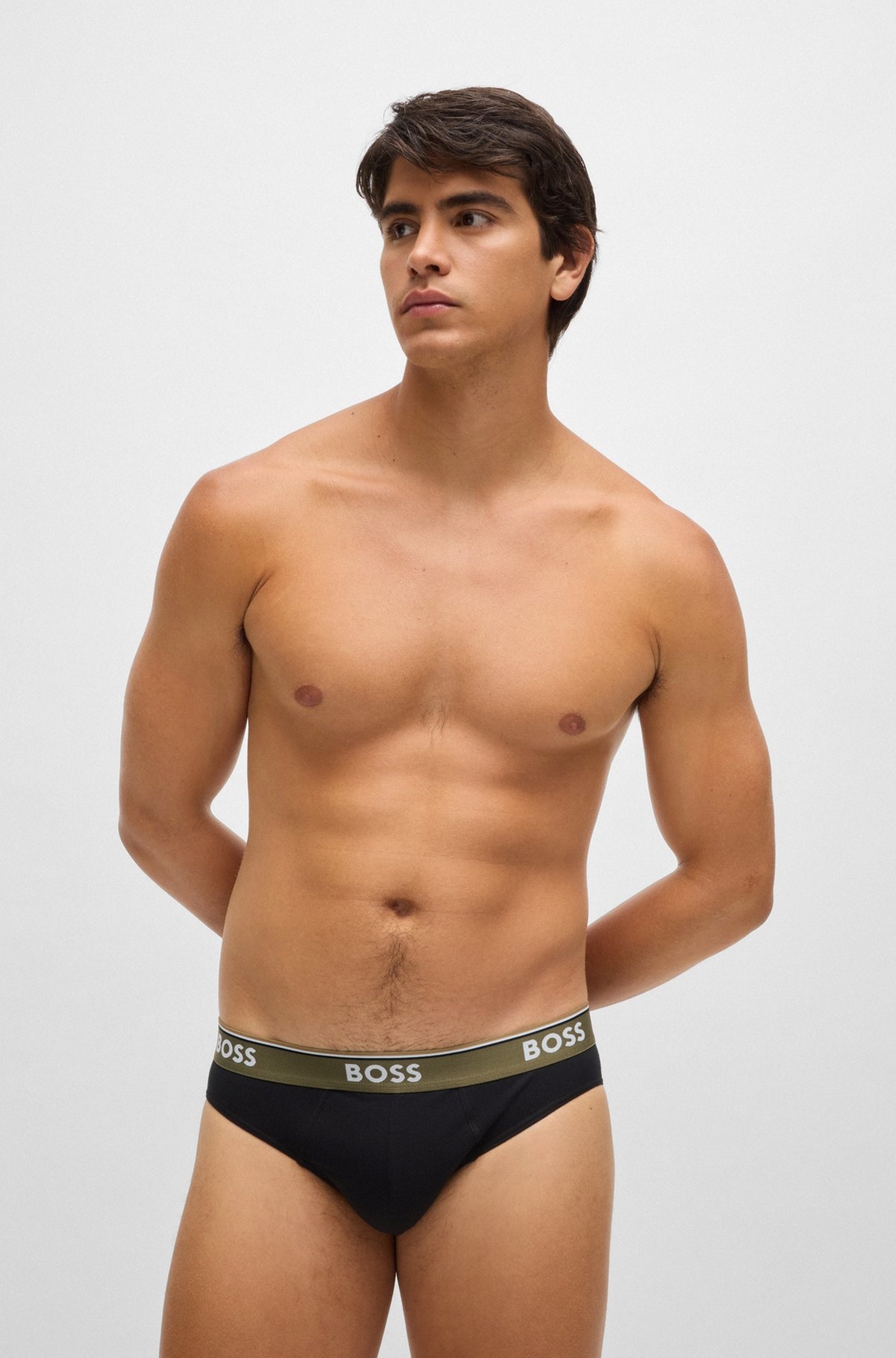 THREE-PACK OF STRETCH-COTTON BRIEFS WITH LOGO WAISTBANDS - 2