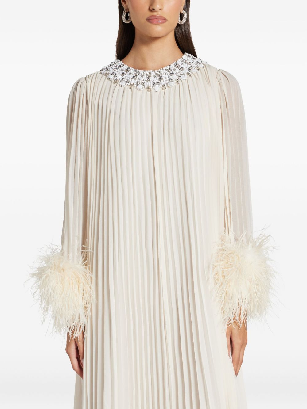 embellished pleated dress - 5